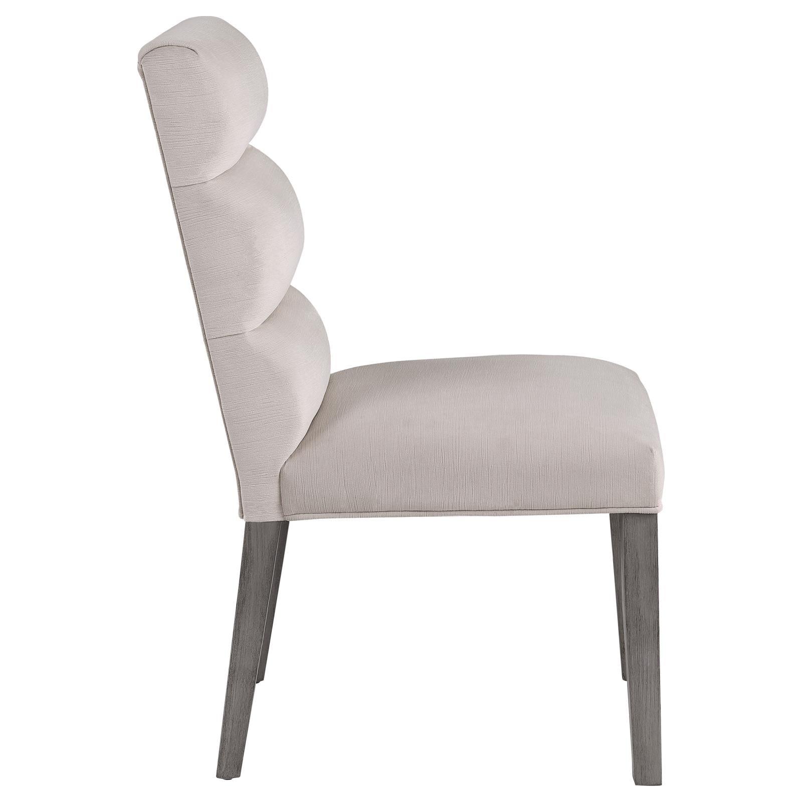 Carla Upholstered Dining Side Chair Stone (Set of 2) - Image 9