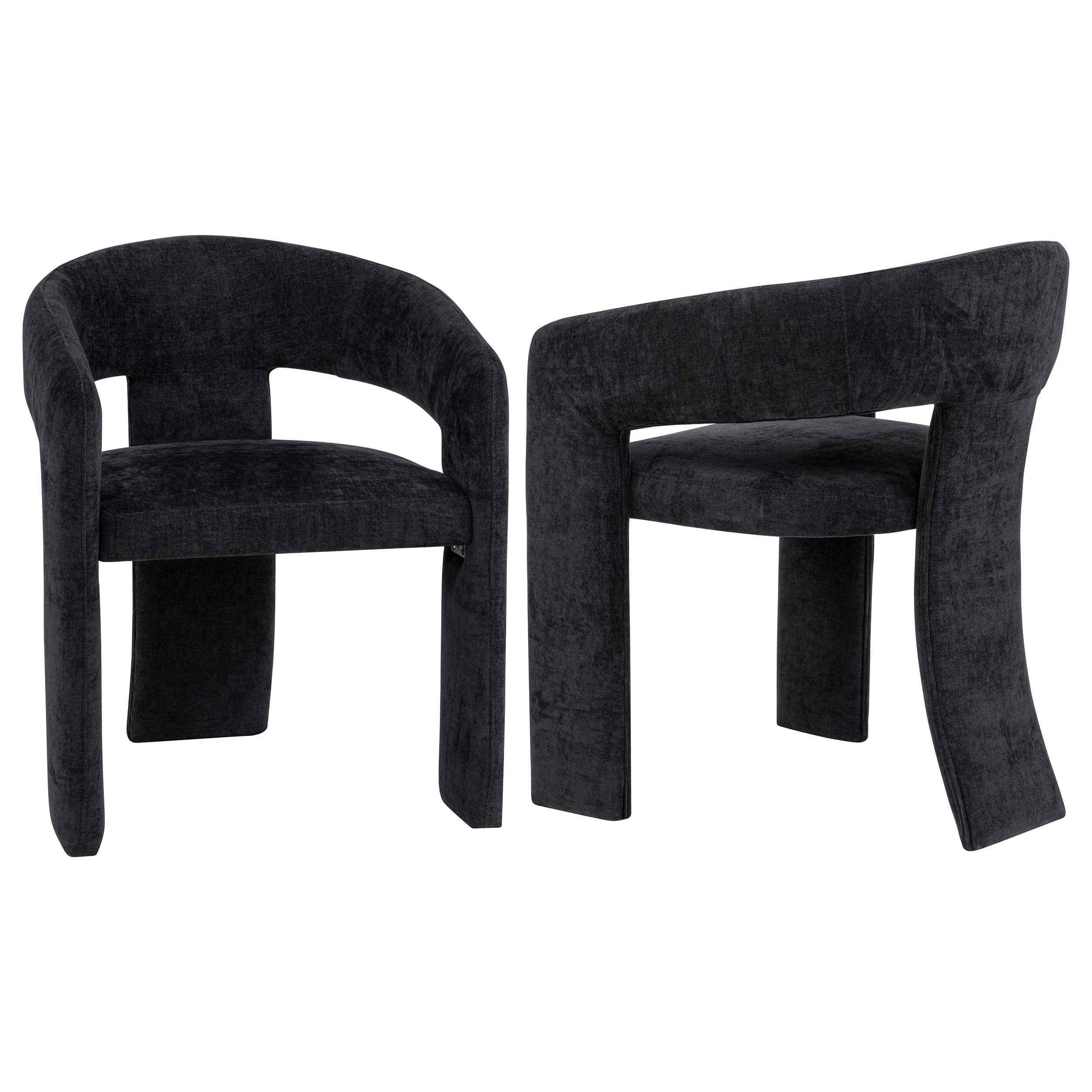 Carlow Black Upholstered Dining Arm Chair (Set of 2)