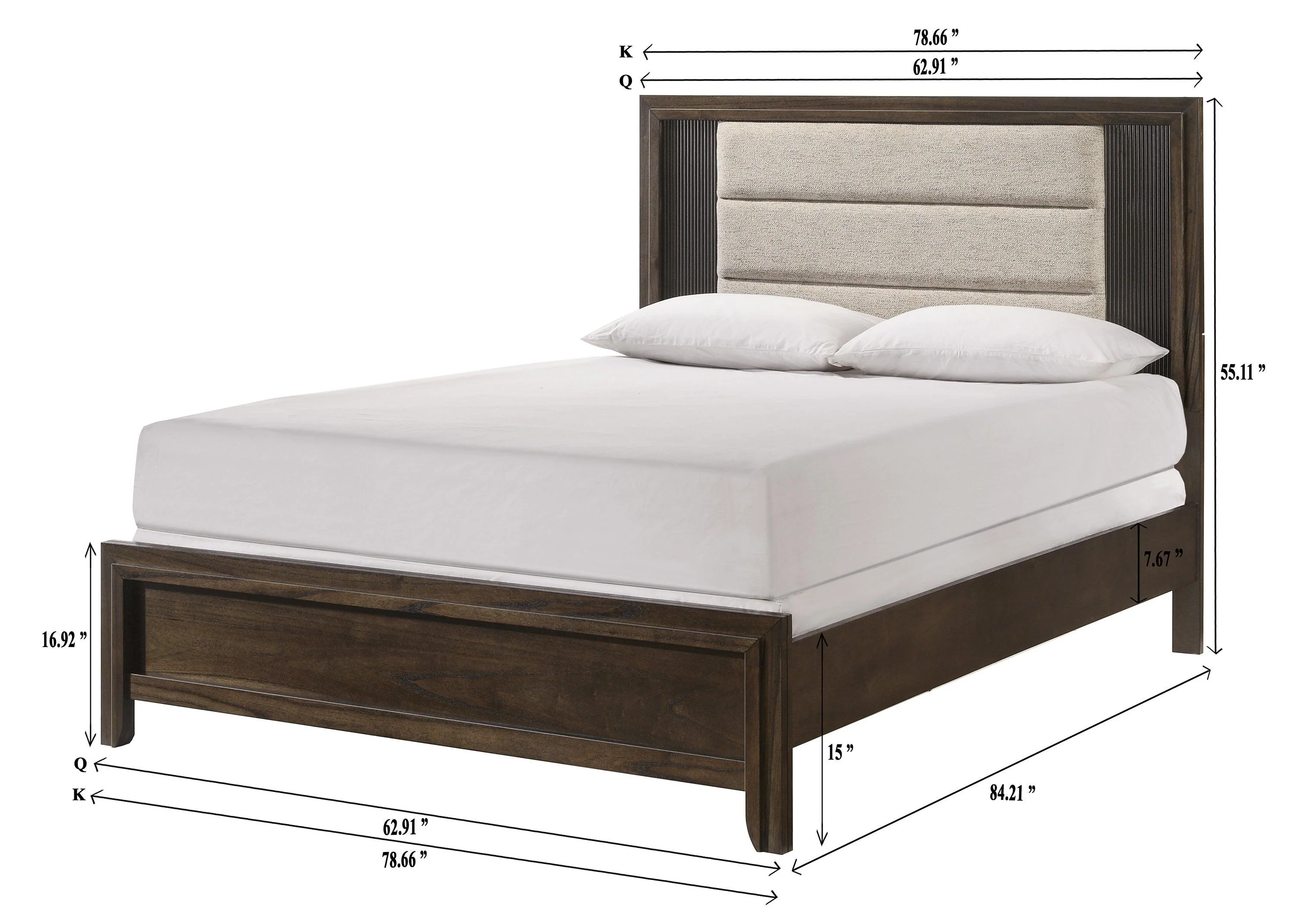 Carlton Brown Upholstered Panel Bedroom Set - Image 12