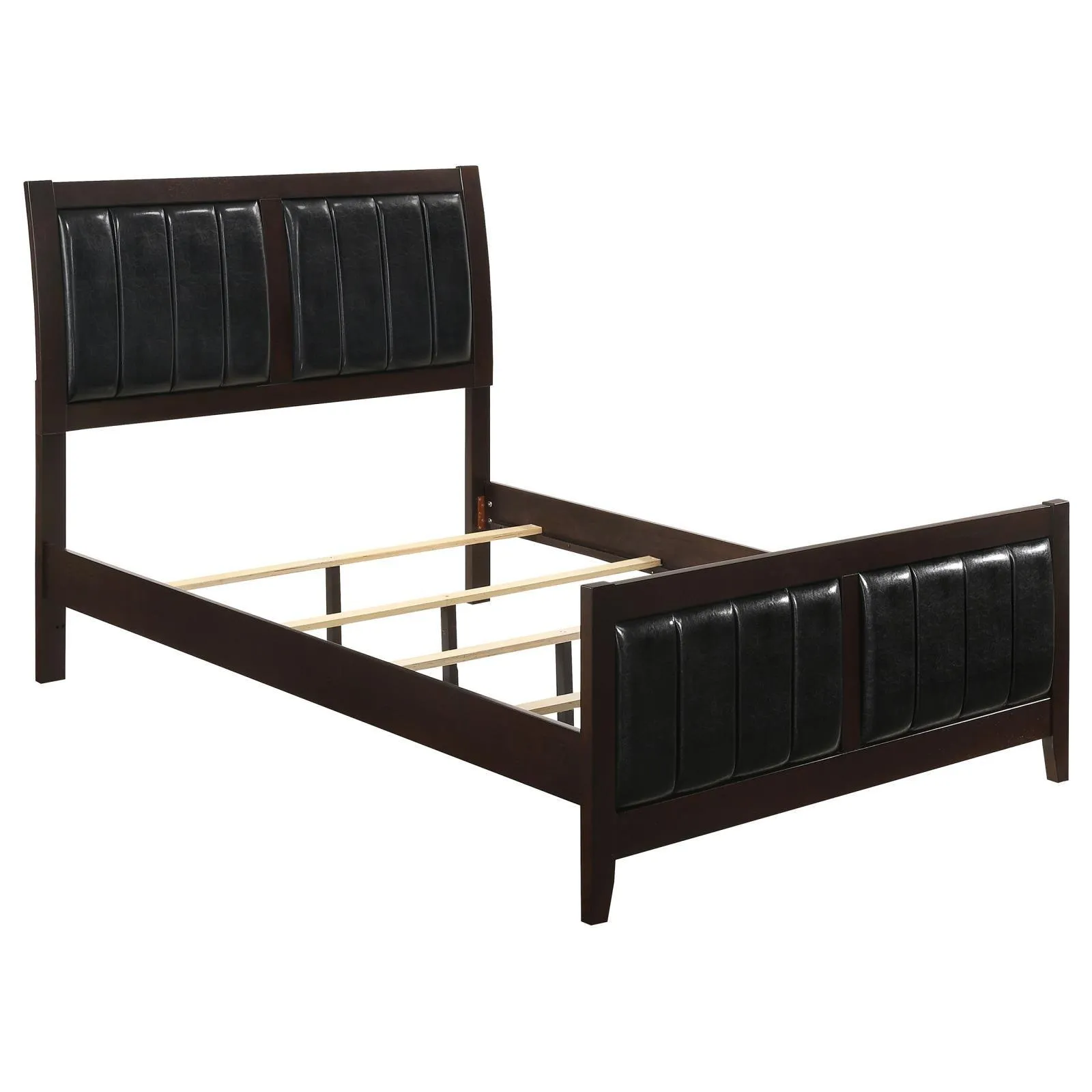 Carlton Cappuccino/Black Full Upholstered Panel Bed - Image 3