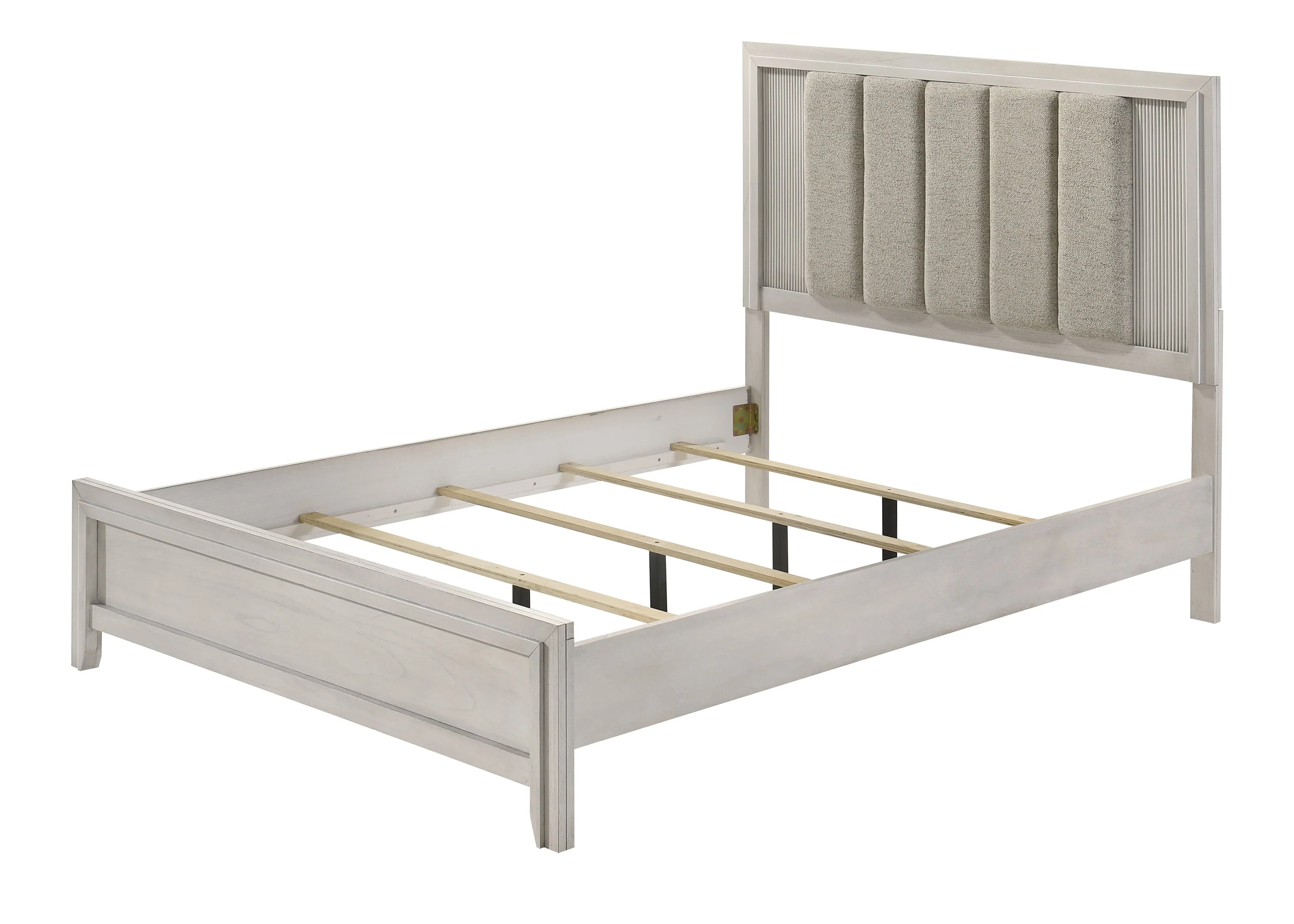 Carlton White King Upholstered Panel Bed - Image 2