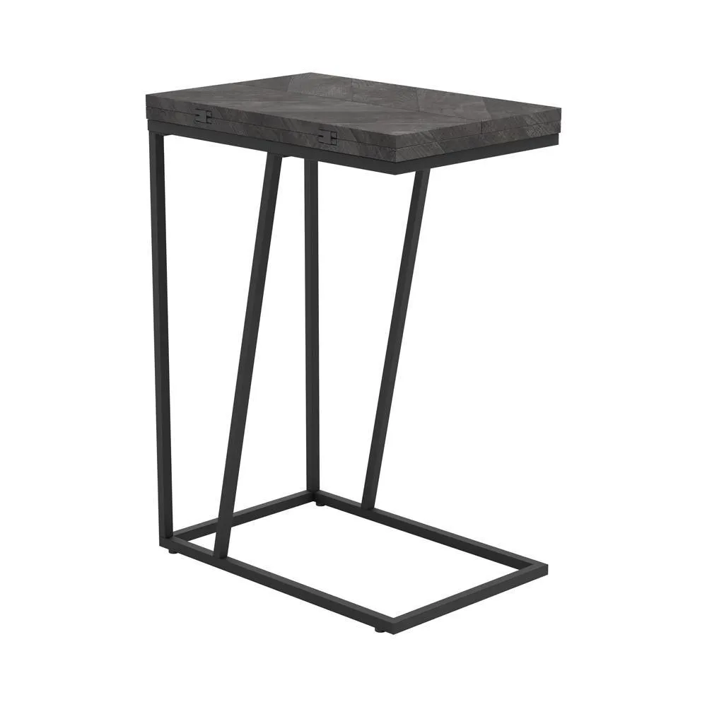 Carly Gray Expandable Chevron Rectangular Accent Table - Image 2