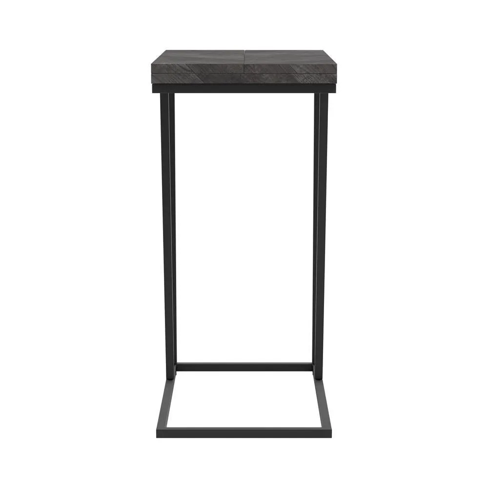 Carly Gray Expandable Chevron Rectangular Accent Table - Image 3