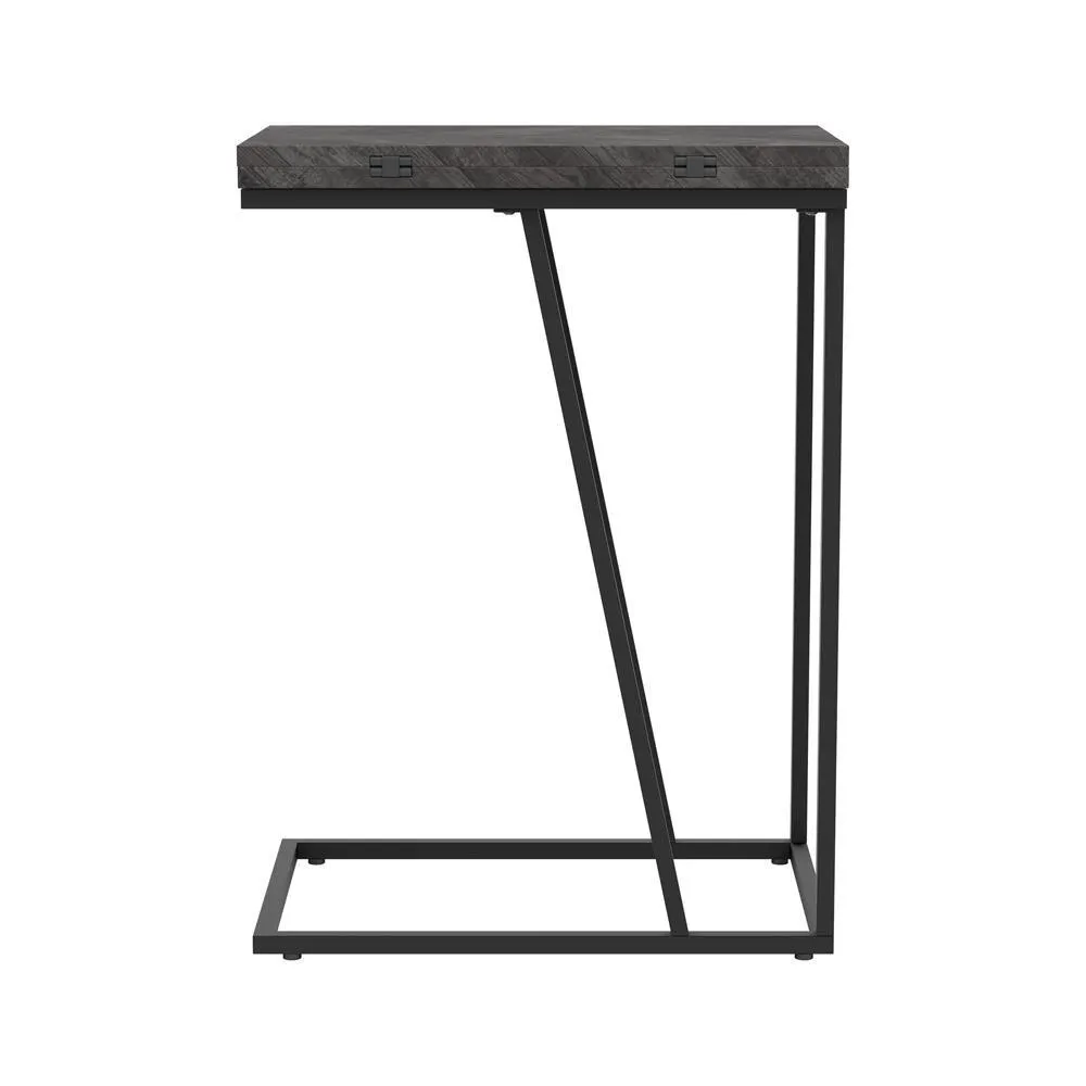 Carly Gray Expandable Chevron Rectangular Accent Table - Image 4
