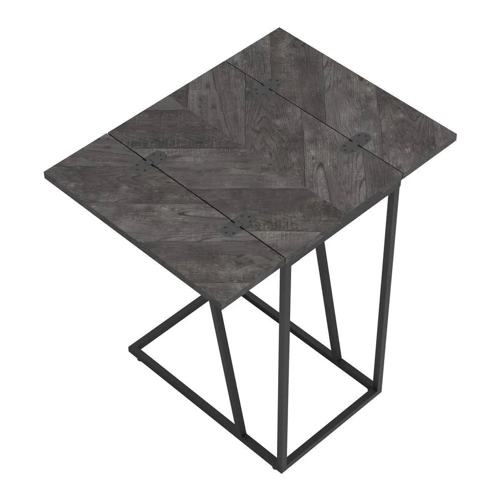 Carly Gray Expandable Chevron Rectangular Accent Table - Image 9