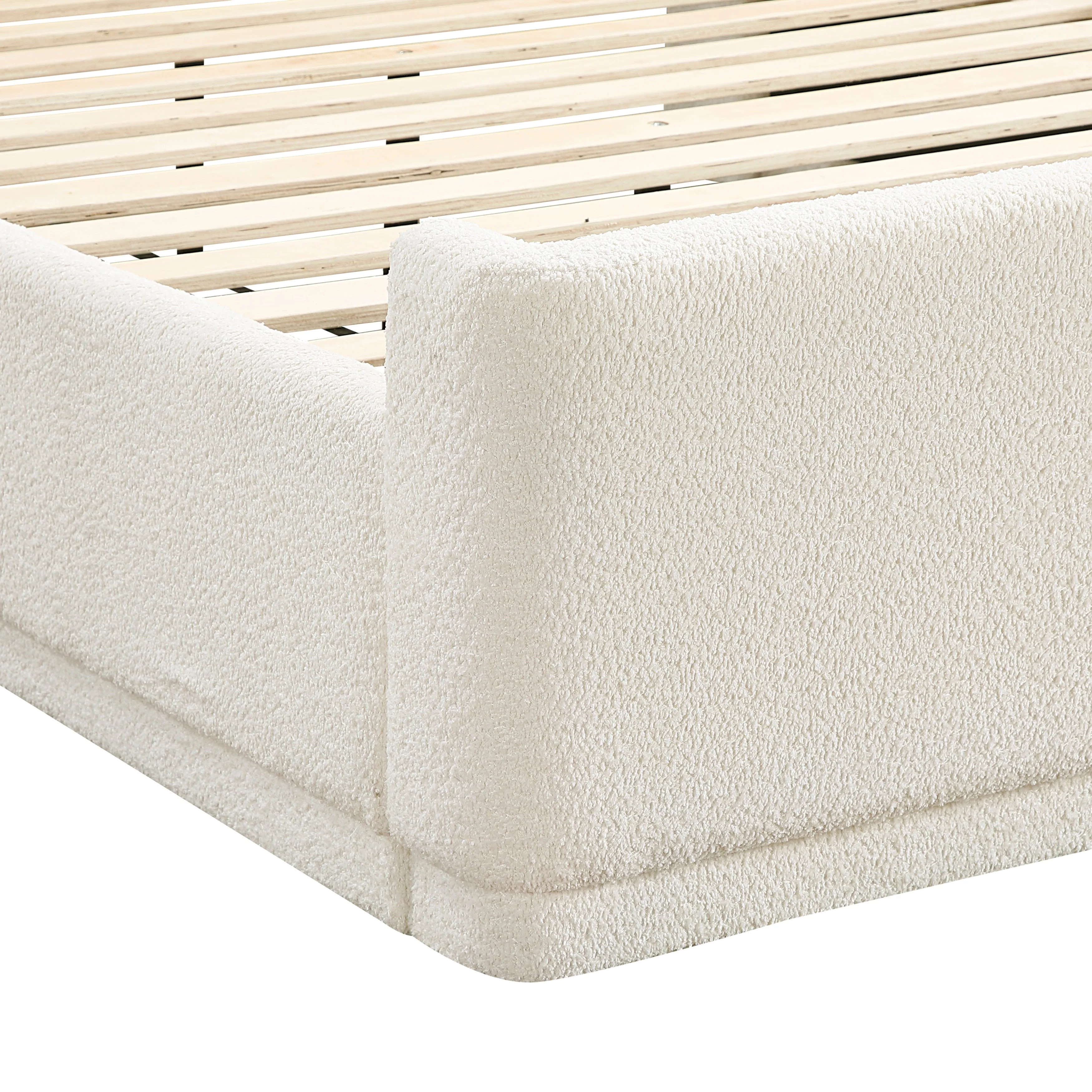 Carmel Beige Eastern King Upholstered Platform Bed - Image 9