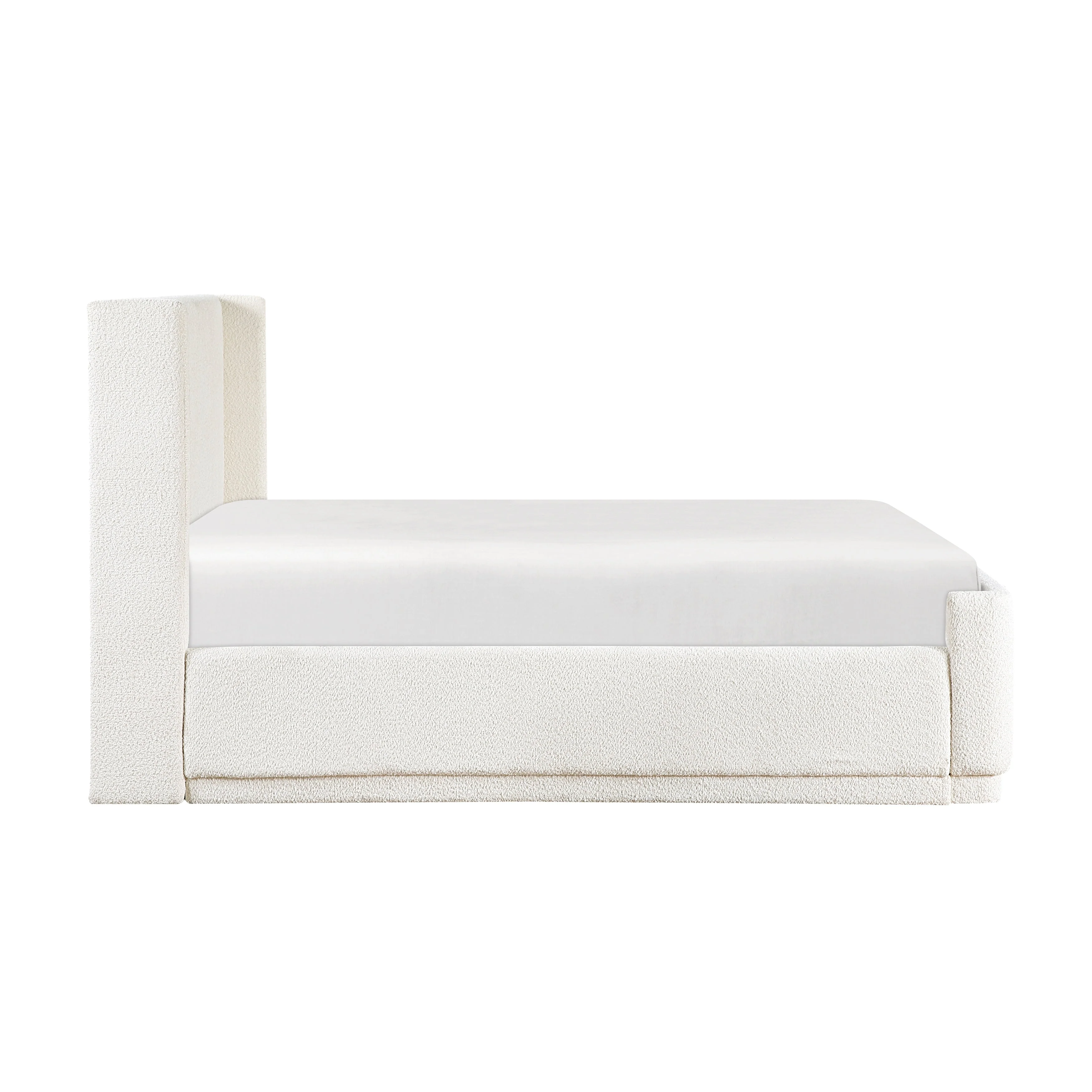 Carmel Beige Full Upholstered Platform Bed - Image 6