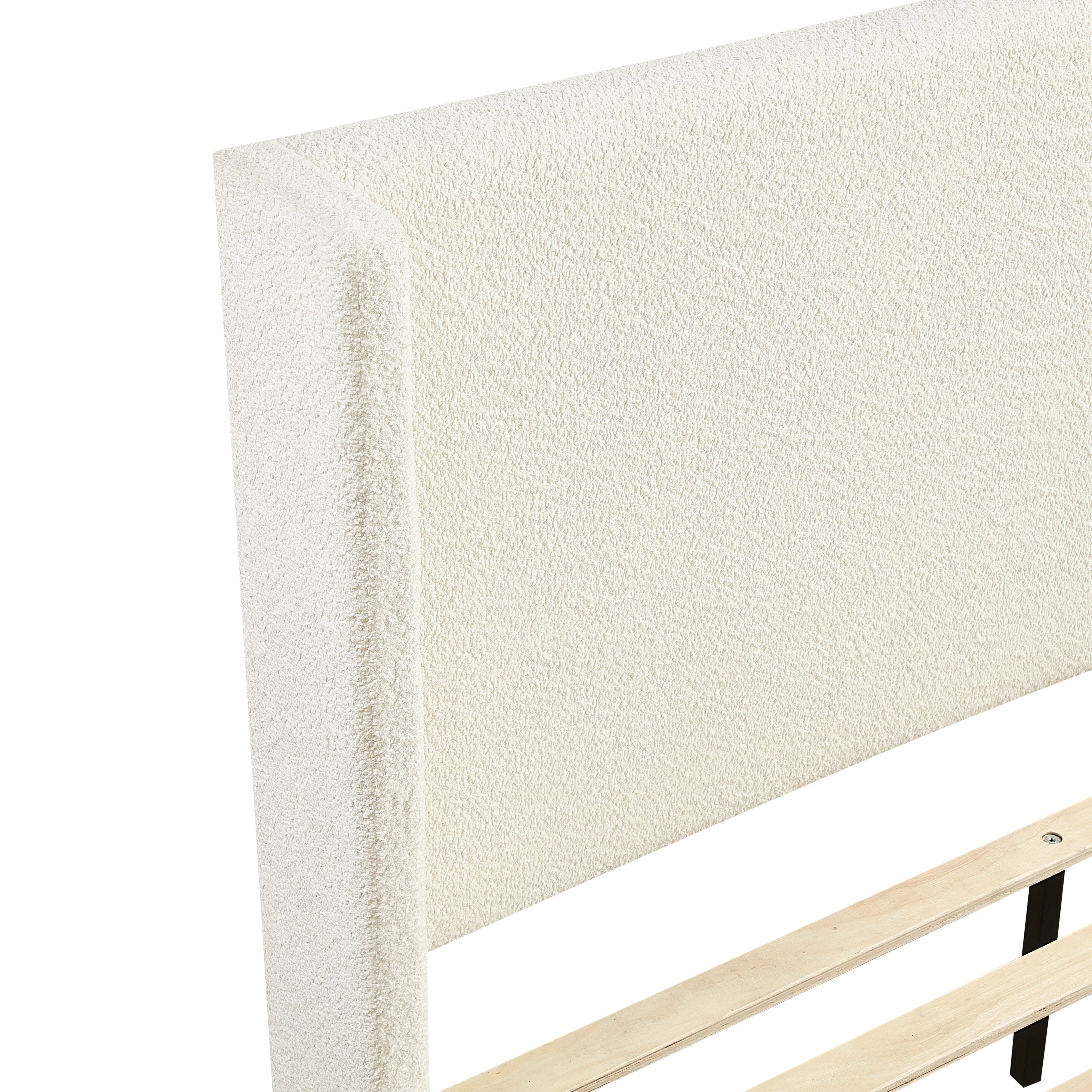 Carmel Beige Full Upholstered Platform Bed - Image 8
