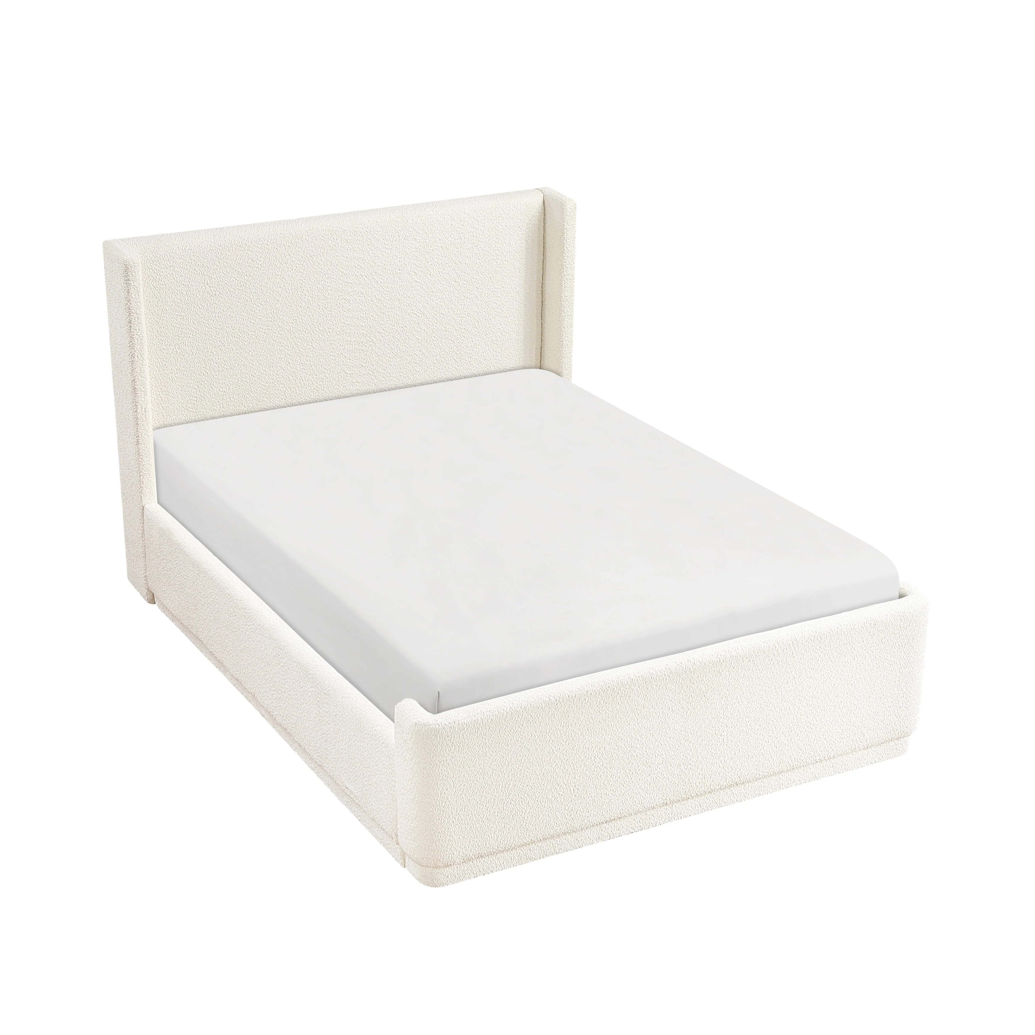 Carmel Beige Queen Upholstered Platform Bed - Image 3