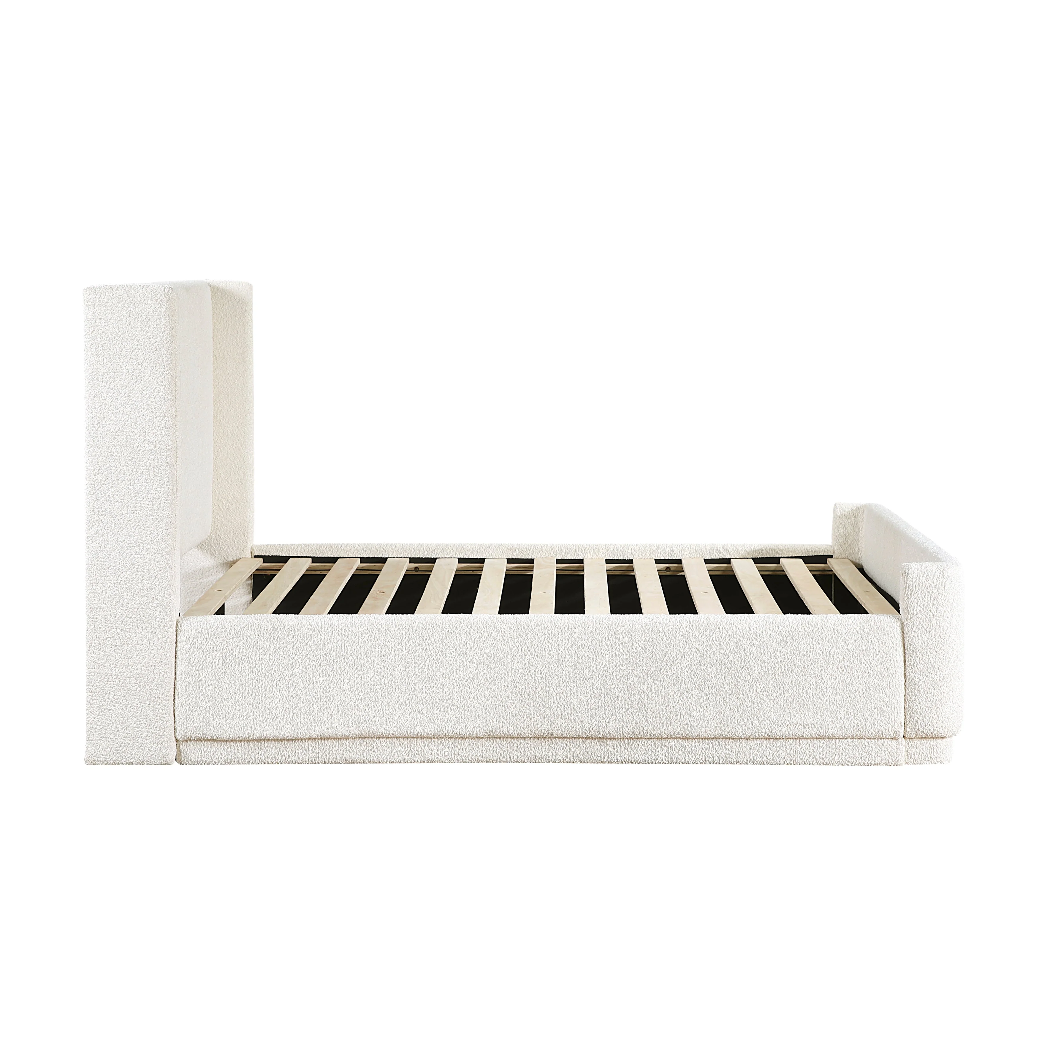 Carmel Beige Queen Upholstered Platform Bed - Image 6