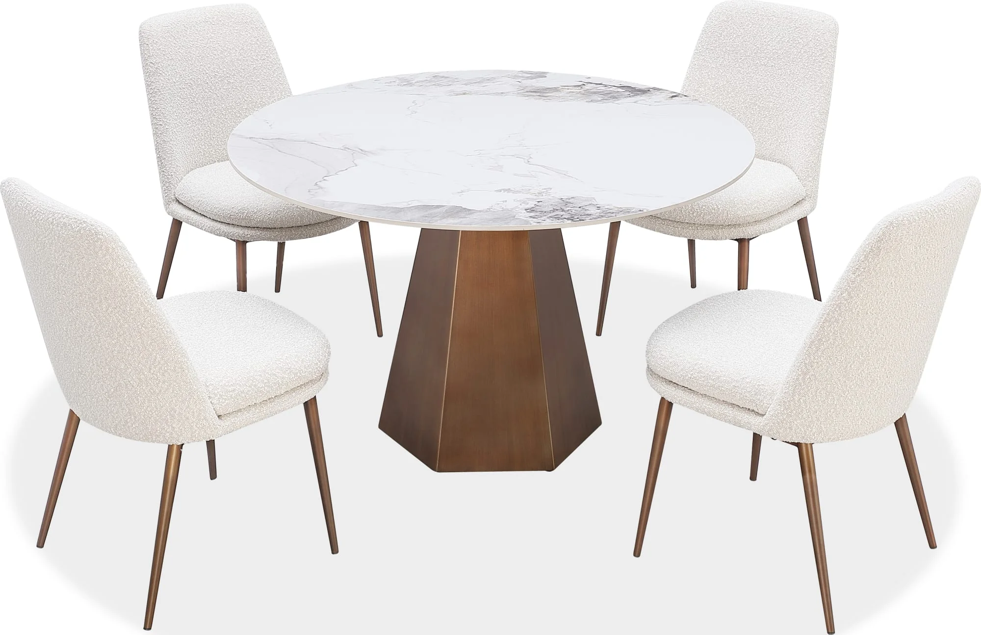 Carmel Chanelle/Bronze Stone Top Round Dining Table - Image 3