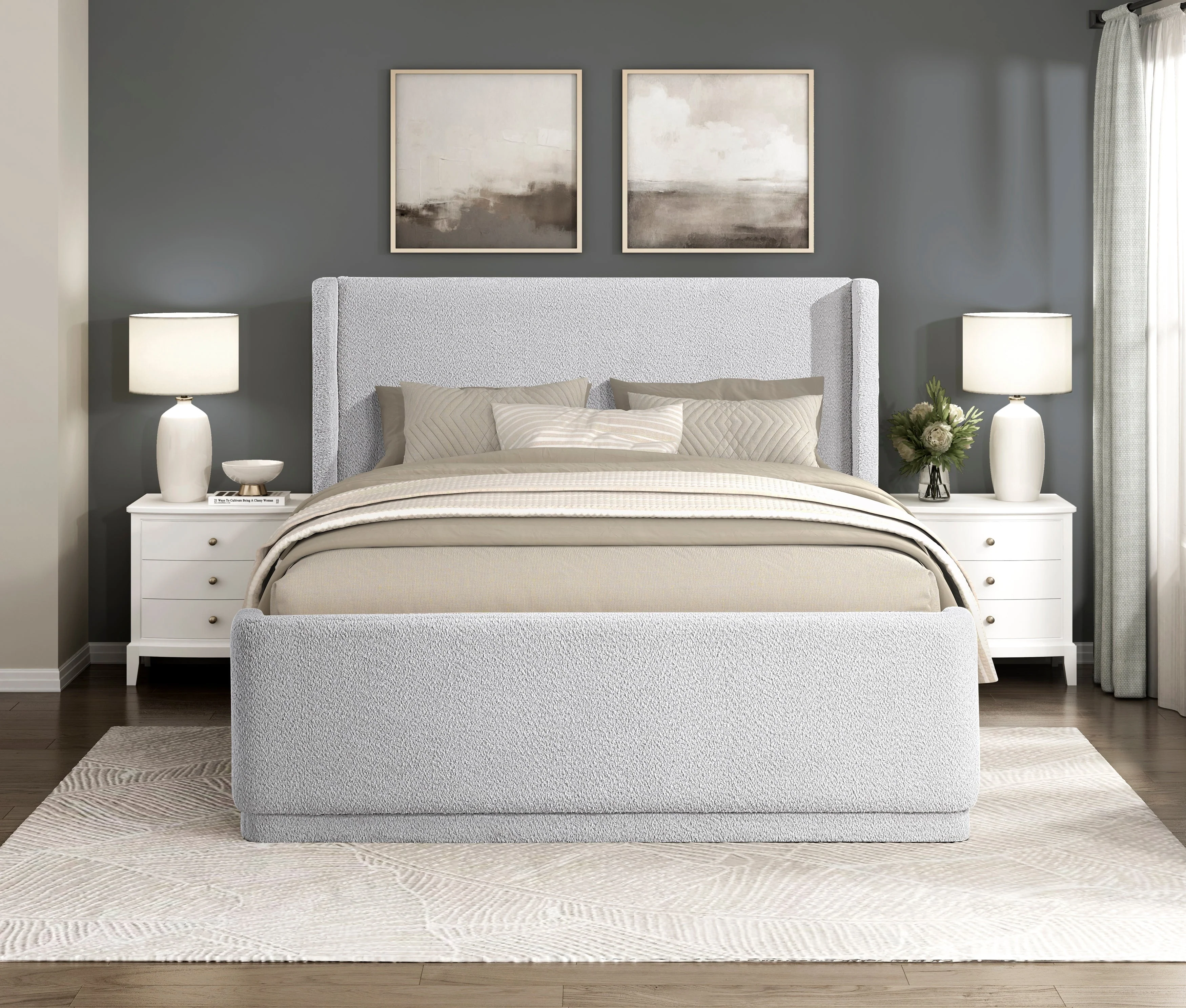 Carmel Light Gray California King Platform Bed - Image 9