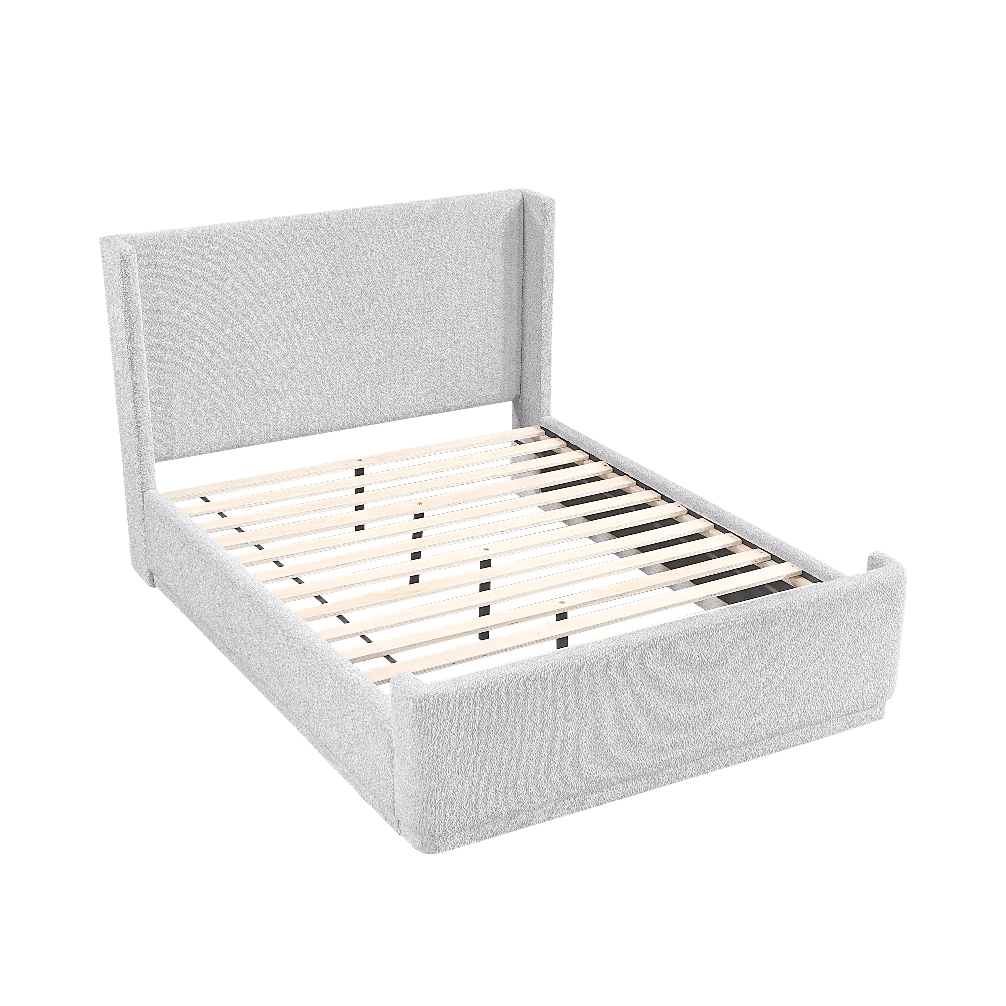Carmel Light Gray Eastern King Upholstered Platform Bed - Image 5