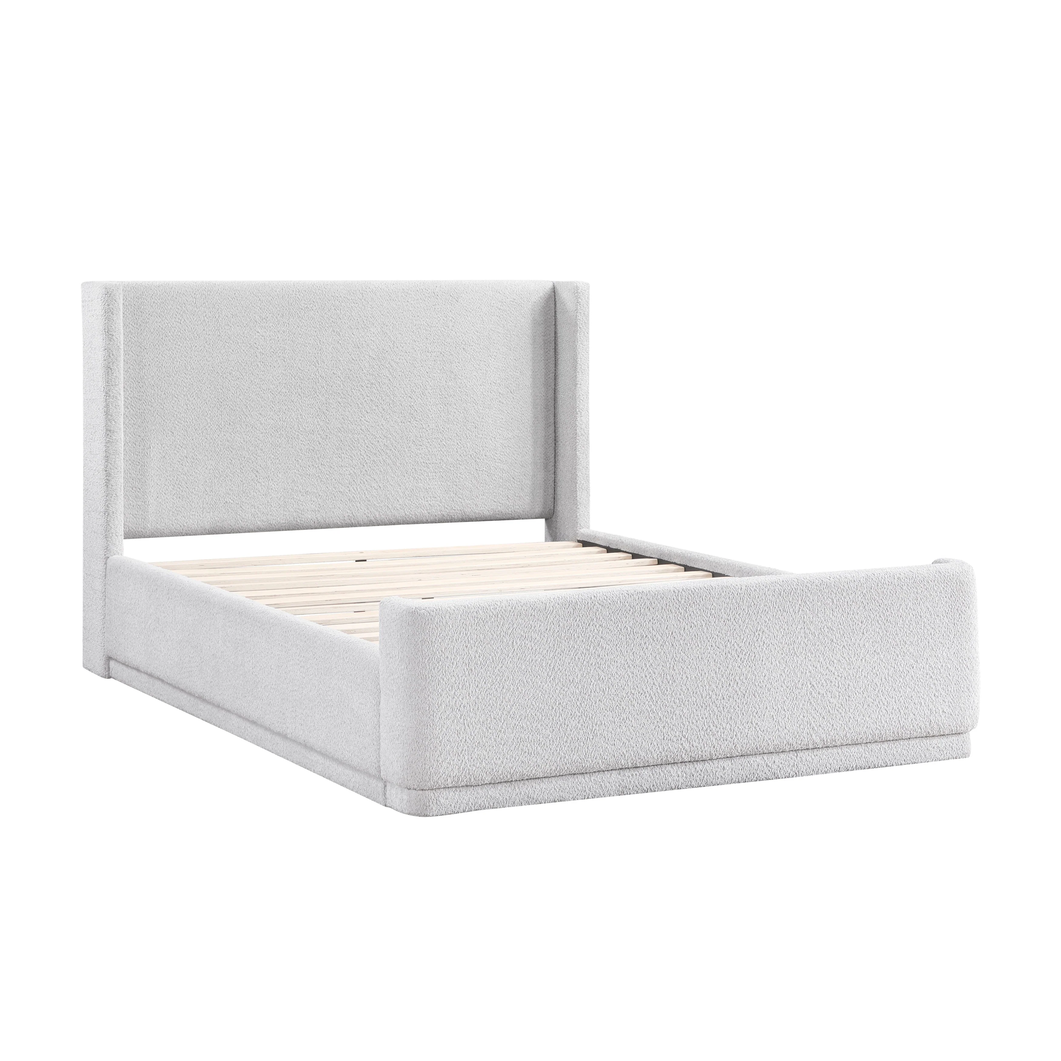 Carmel Light Gray Queen Upholstered Platform Bed - Image 3