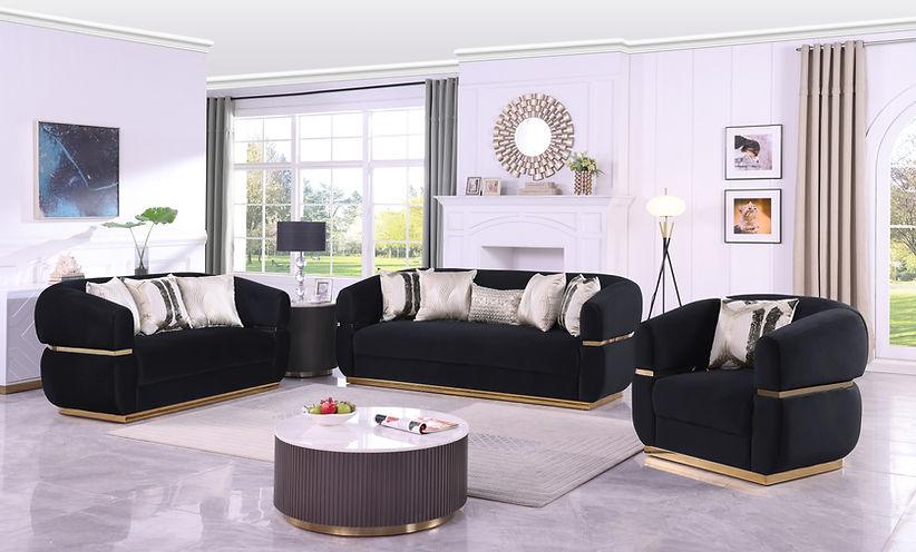 Carmela Black Living Room Set