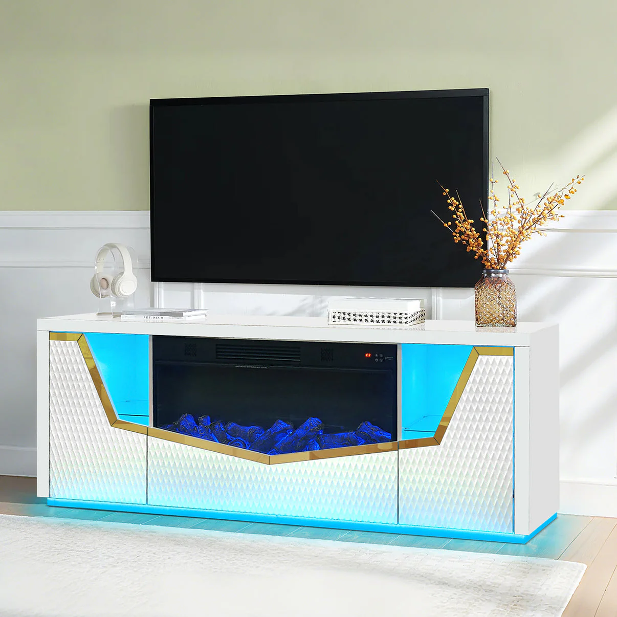 Carmela White Fireplace - Image 2
