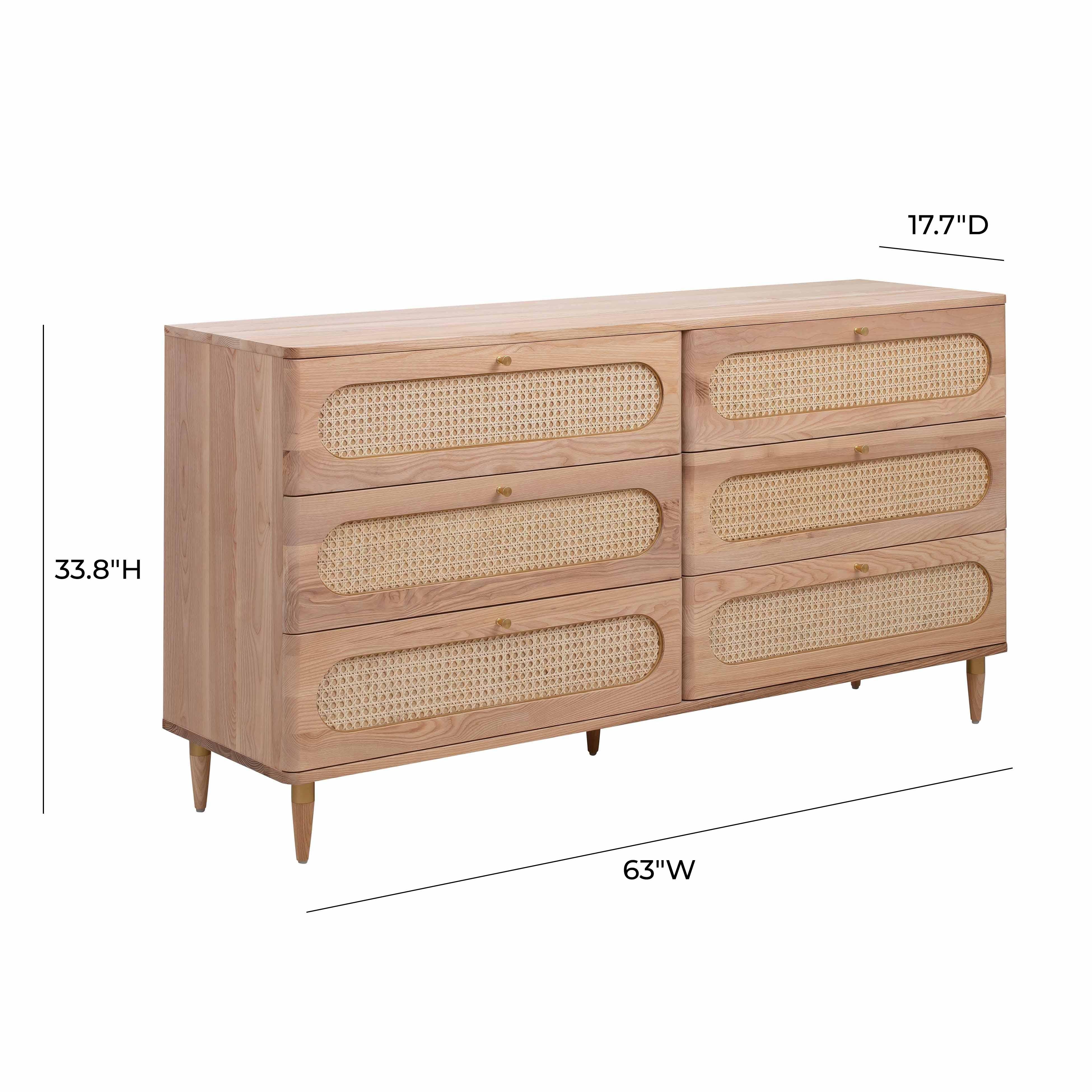 Carmen Cane 6 Drawer Dresser - Image 8