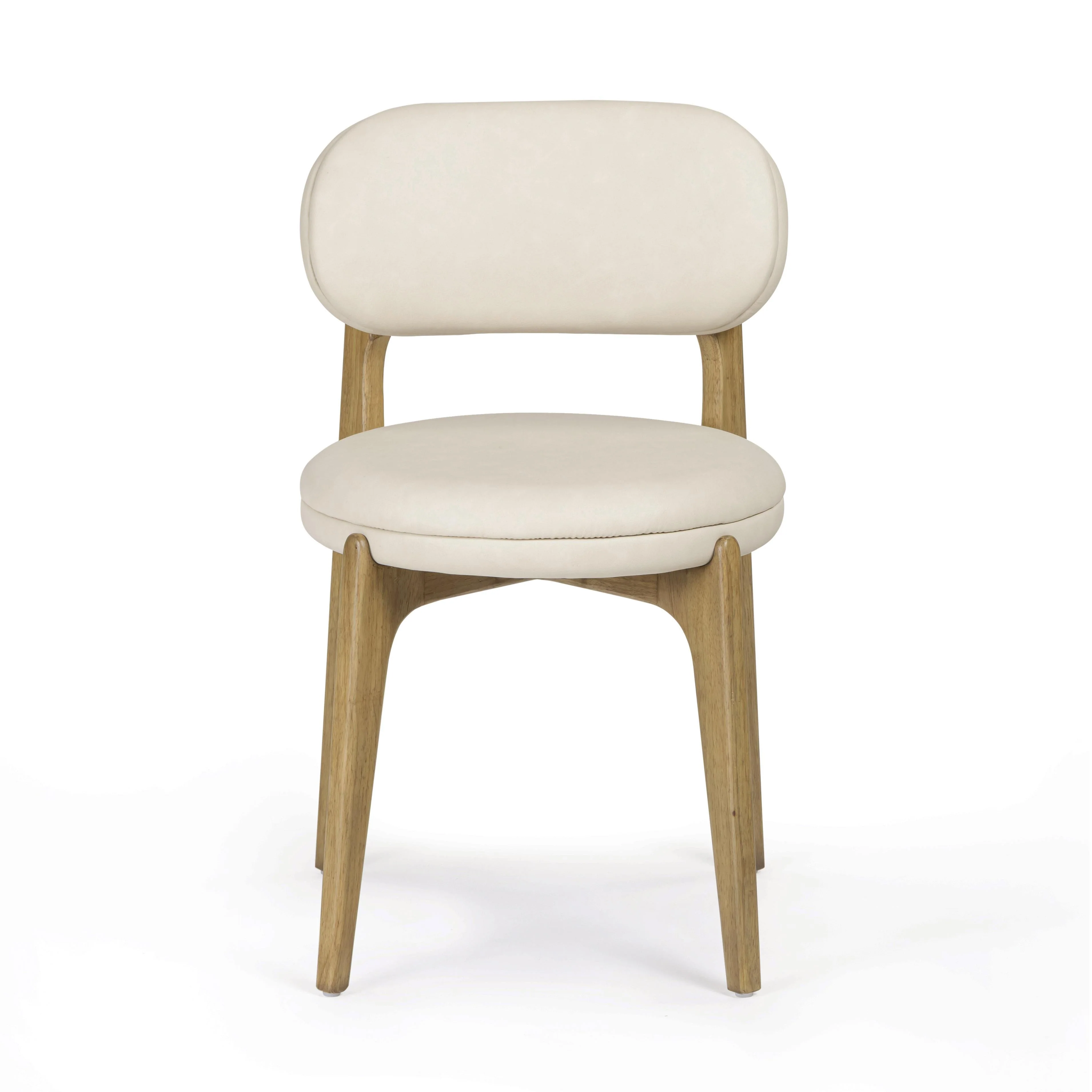 Carnation Cream Performance Vegan Leather Dining Chair - Image 3