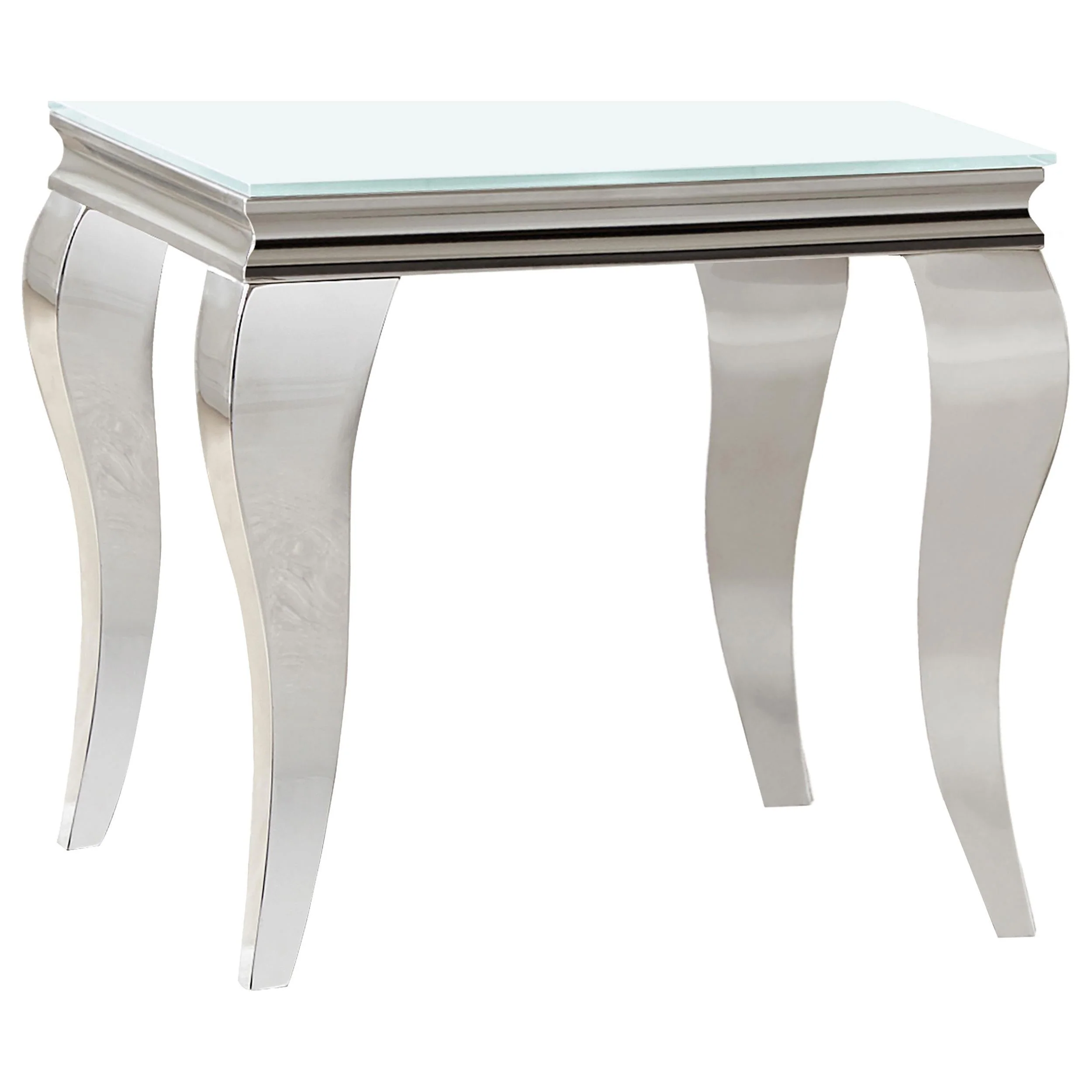 Carone White 3-Piece Glass Top Coffee and End Table Set - Image 3