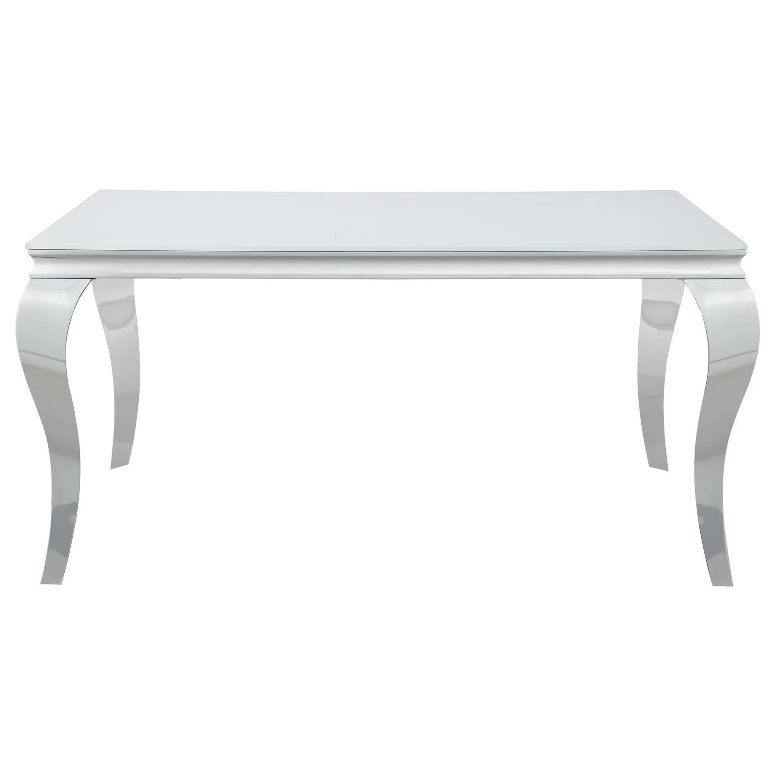 Carone White/Chrome Glass Top Dining Table - Image 2