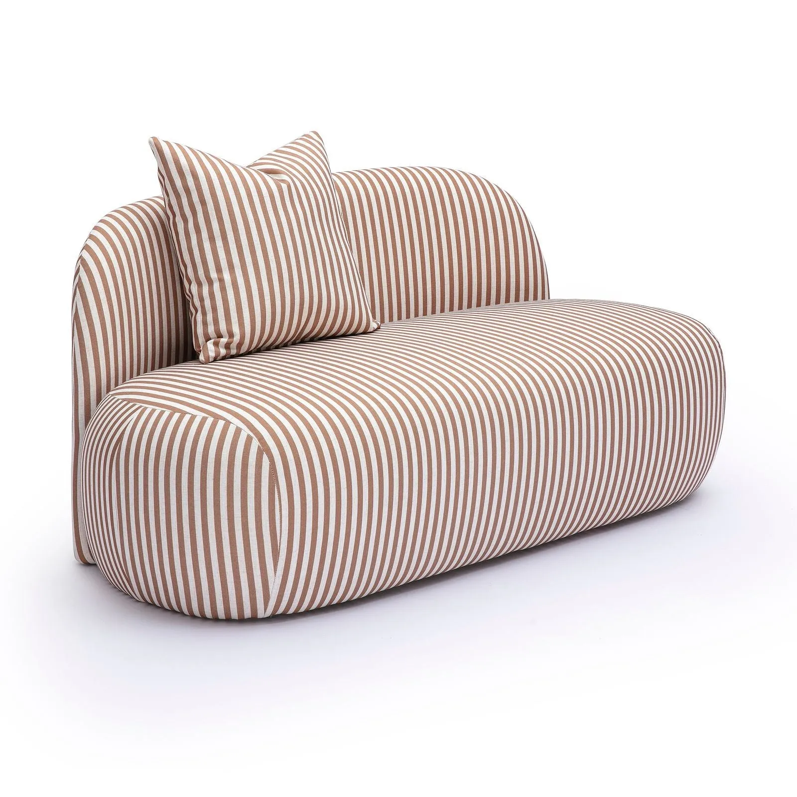 Carraway 59" Brown Striped Performance Linen Loveseat - Image 2