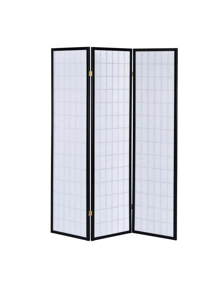 Carrie Black/White 3-Panel Folding Screen - Image 4