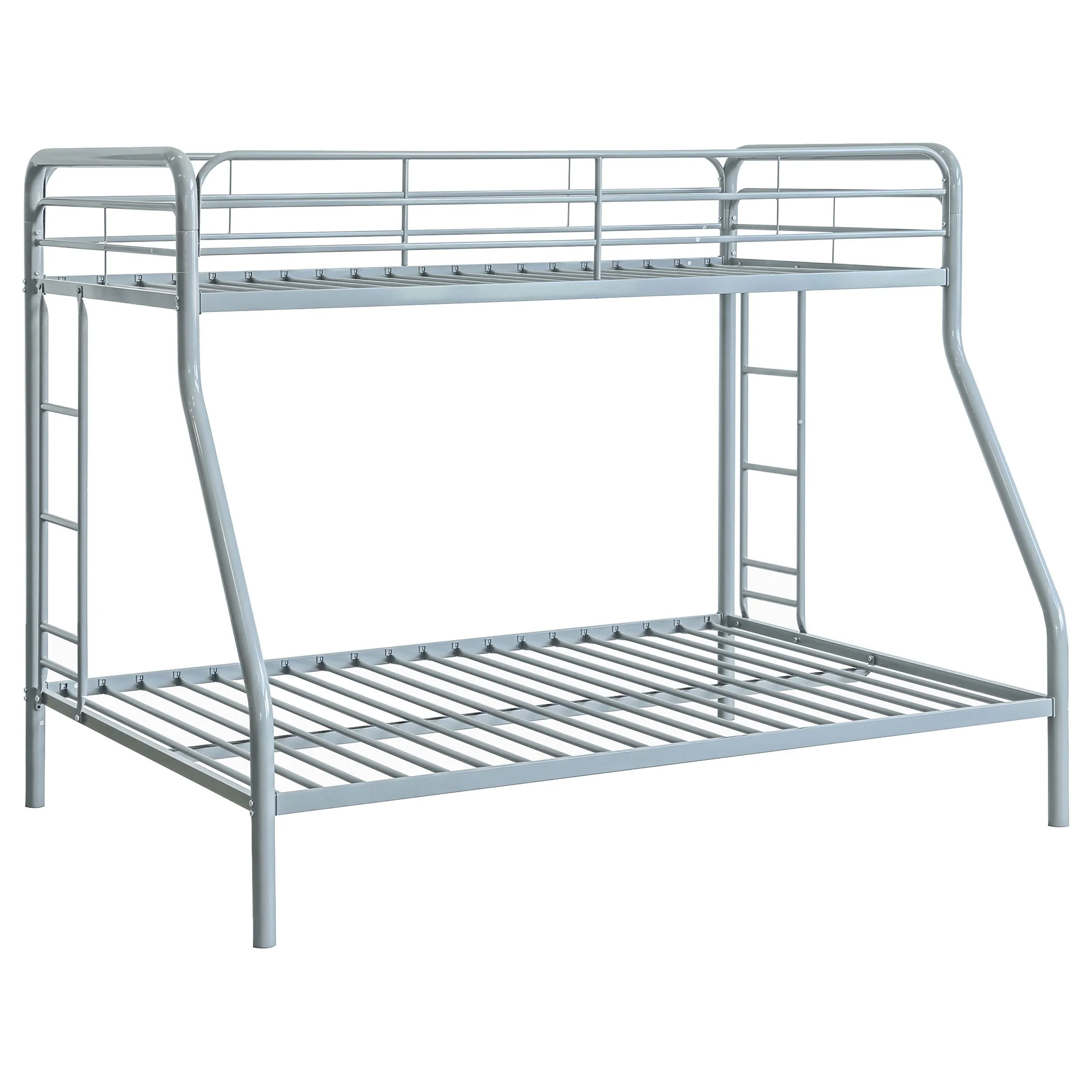 Carson Glossy Silver Metal Twin Over Full Bunk Bed