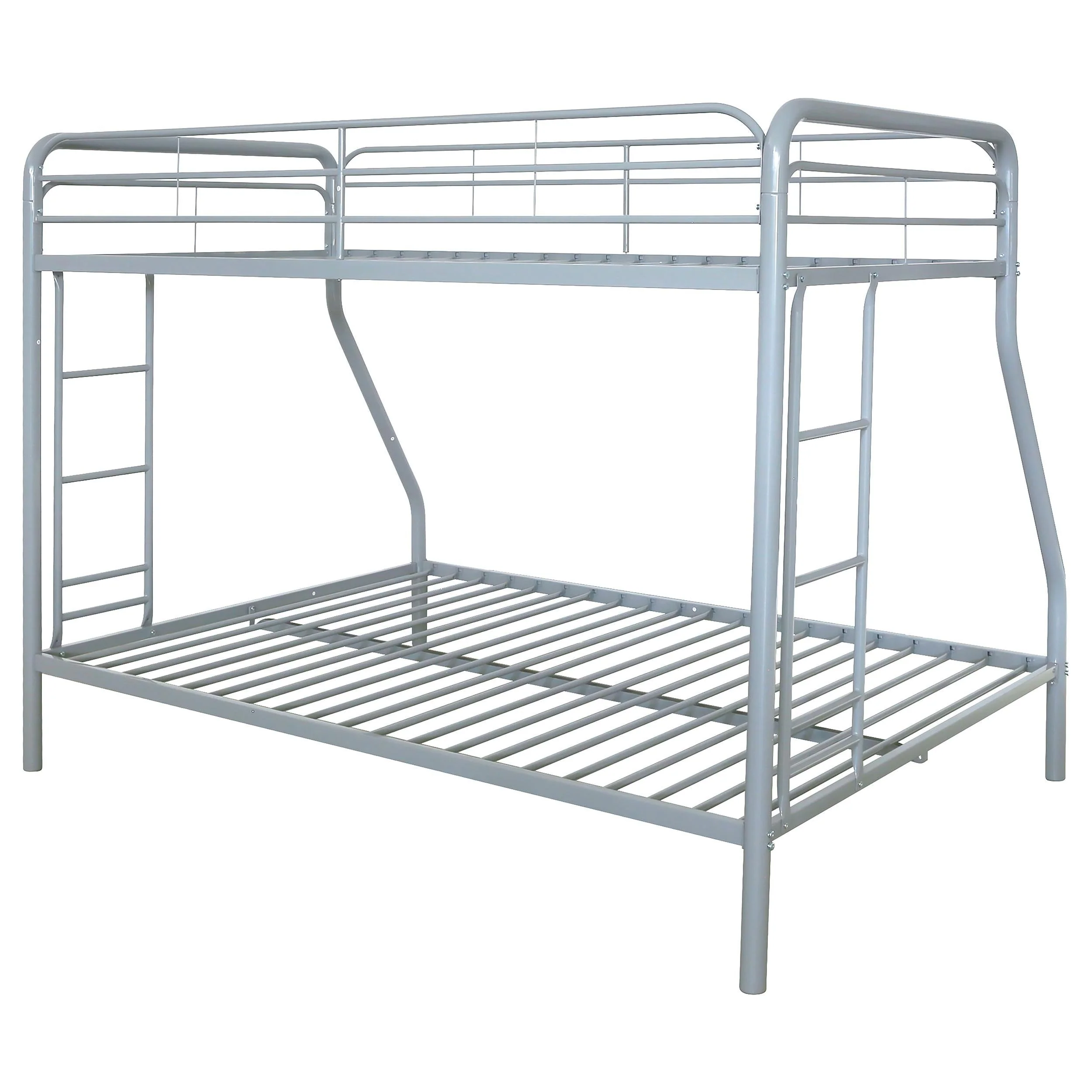 Carson Glossy Silver Metal Twin Over Full Bunk Bed - Image 6