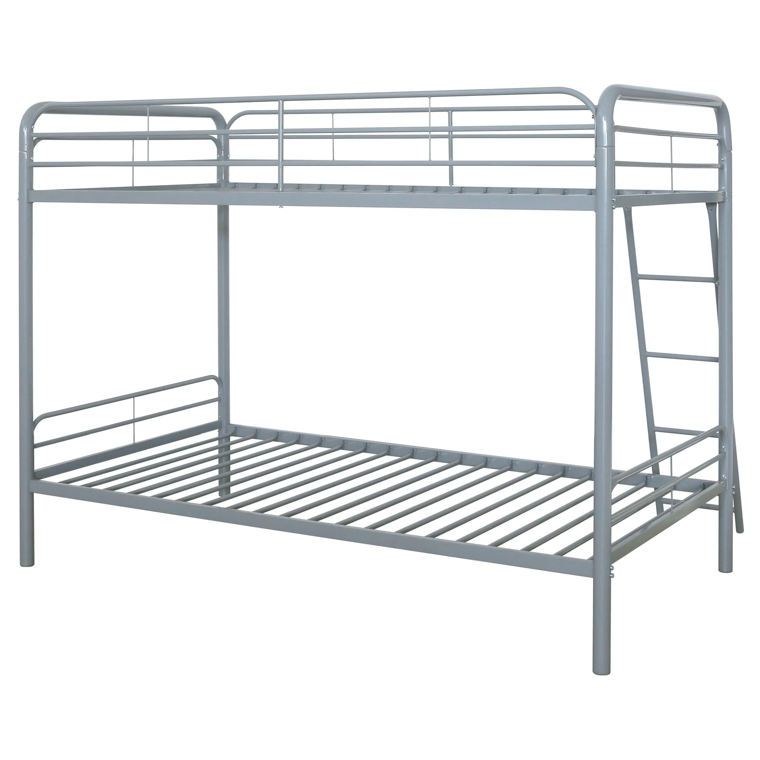 Carson Glossy Silver Metal Twin Over Twin Bunk Bed - Image 6