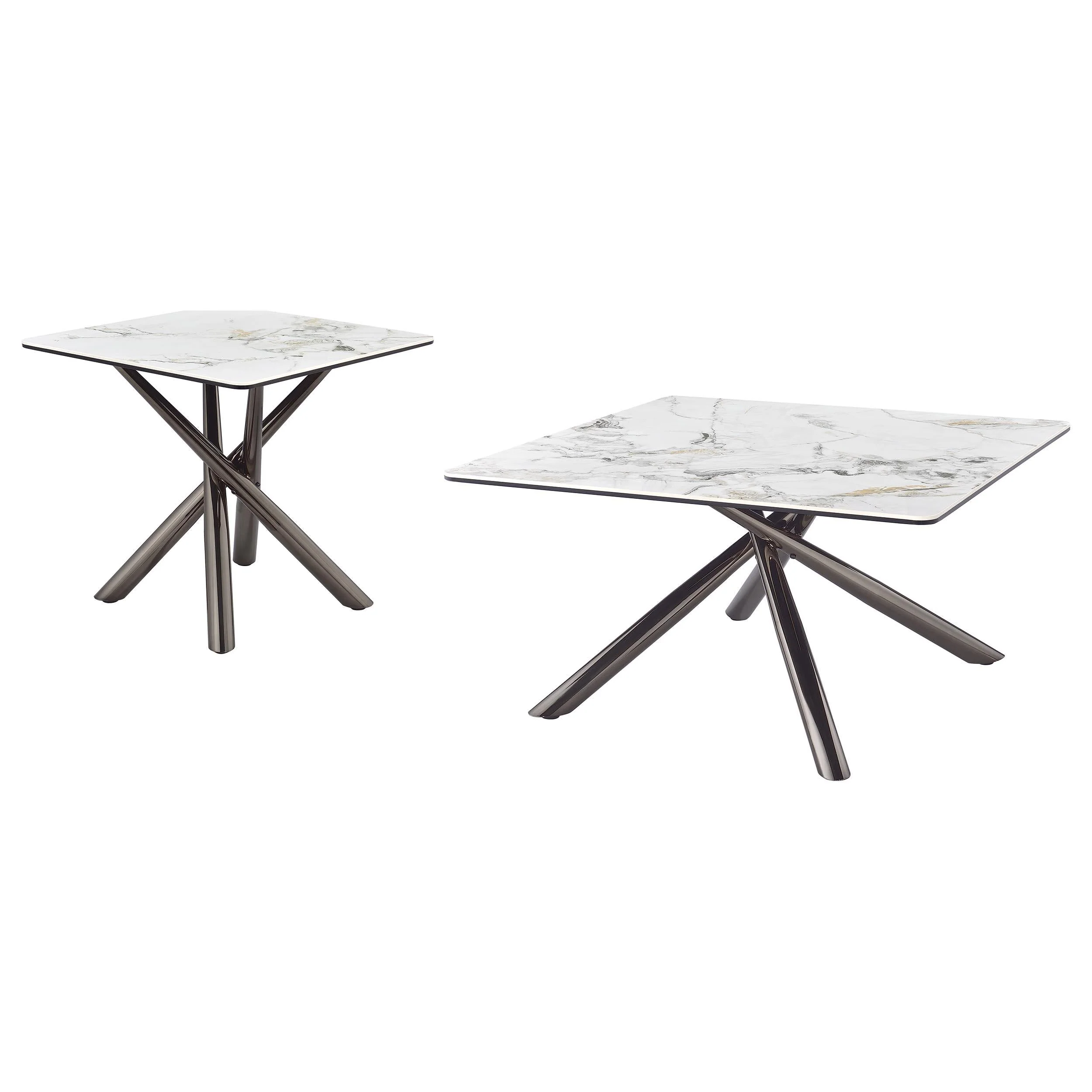 Carvell Mirage White 2-Piece Square Coffee and End Table Set - Image 2