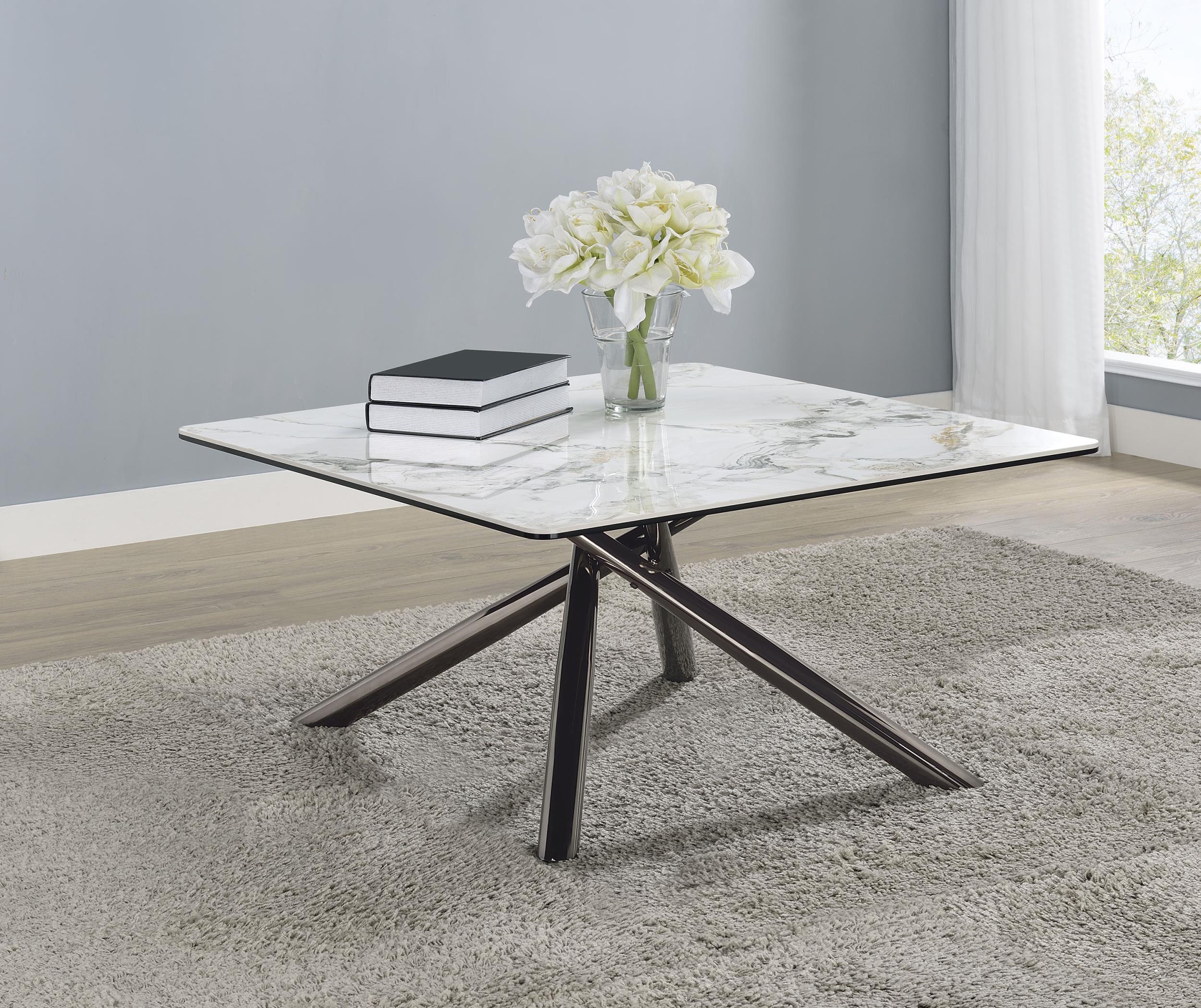 Carvell Mirage White Rectangular Sintered Stone Top Coffee Table