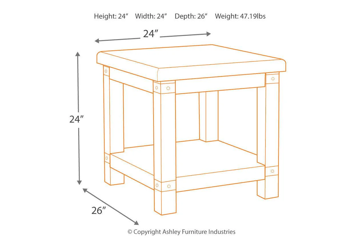 Carynhurst White Wash Gray End Table - Image 7