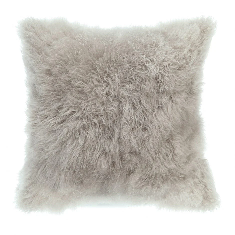 Cashmere Fur Pillow - Light Grey