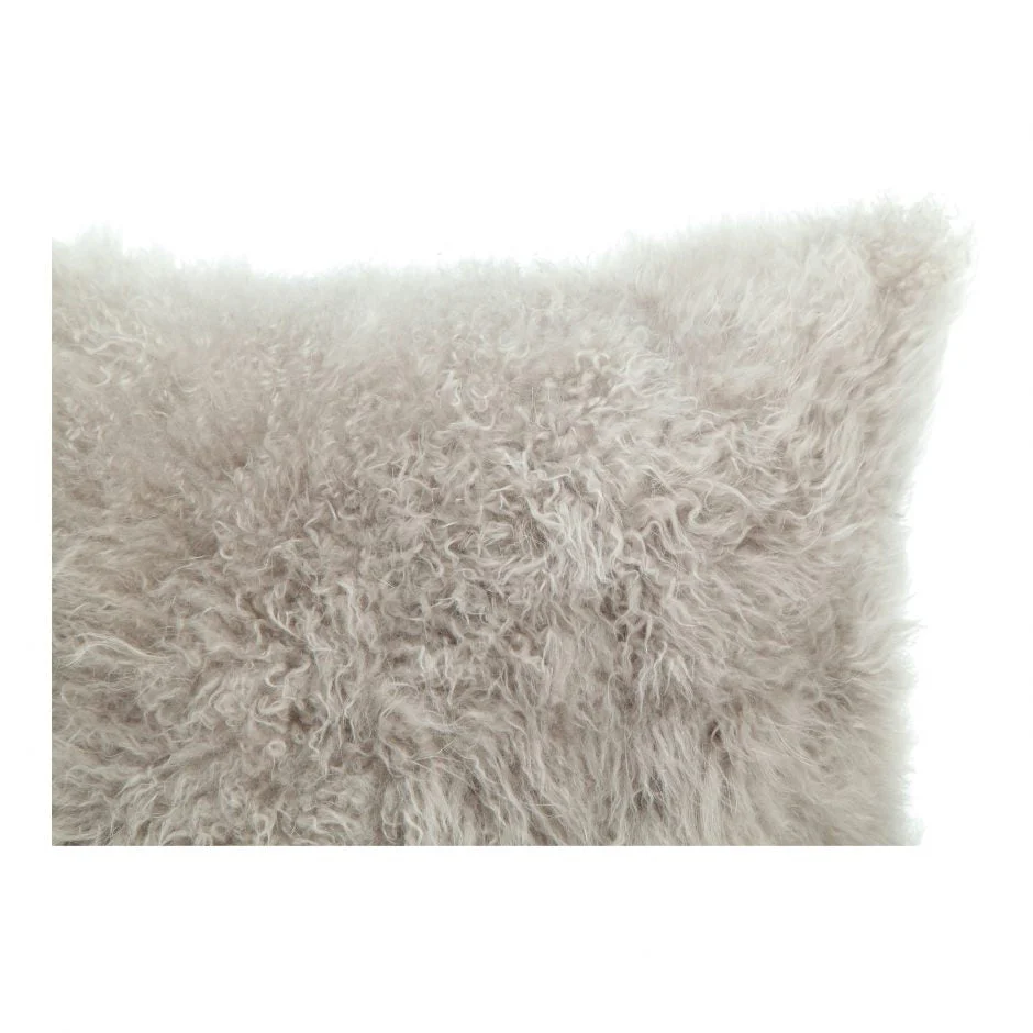 Cashmere Fur Pillow - Light Grey - Image 2