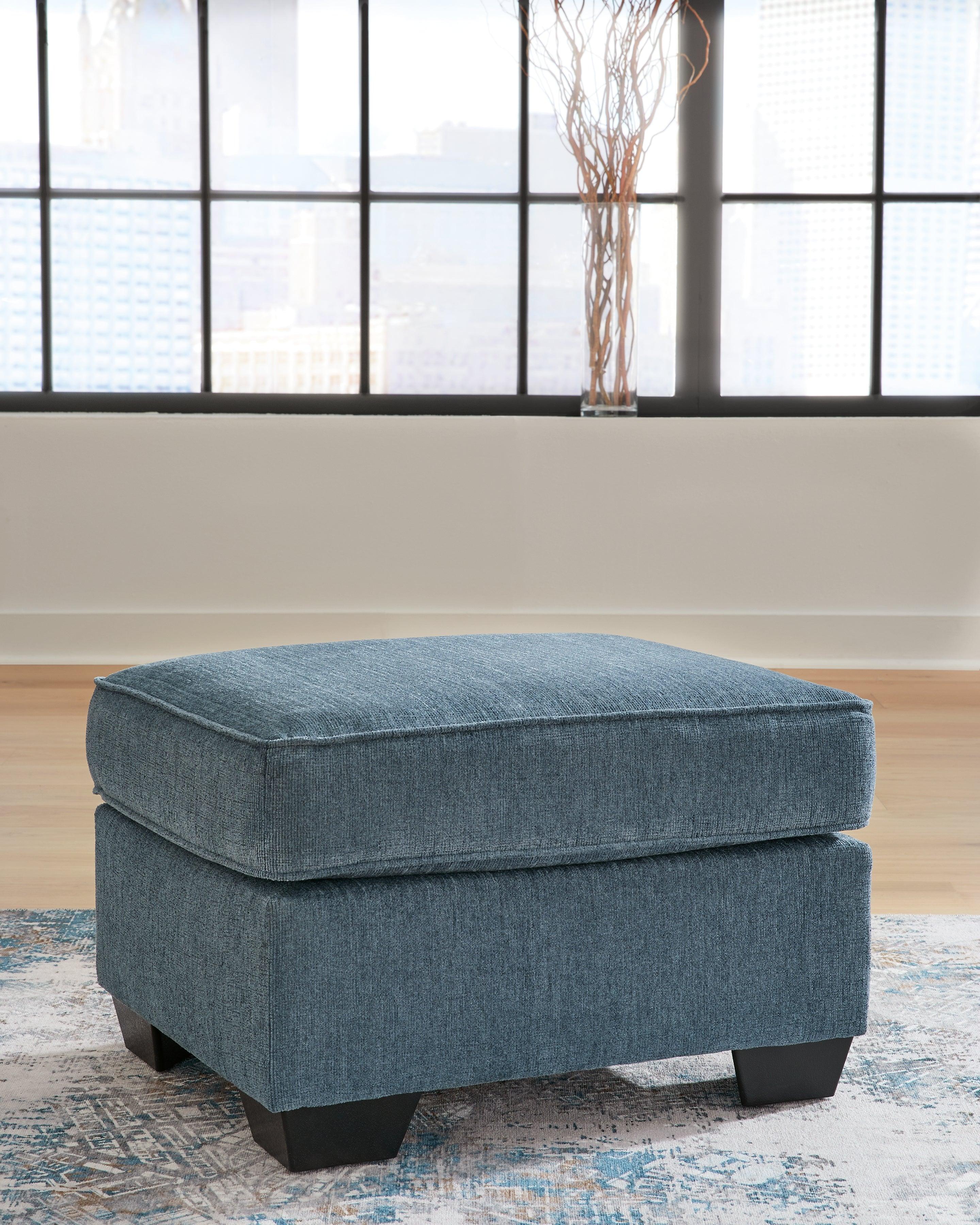 Cashton Blue Ottoman - Image 6