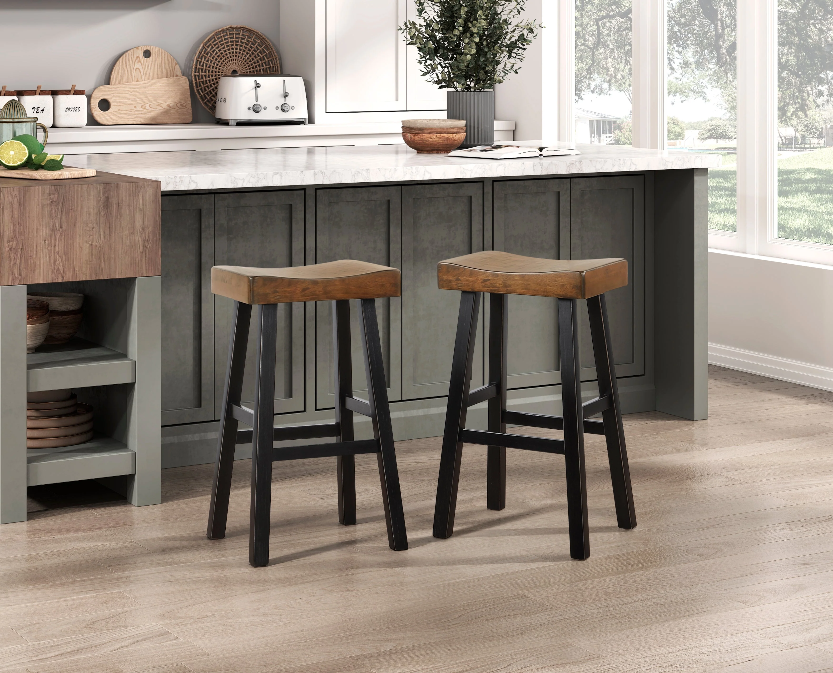 Caspian Black/Brown 4-Piece Pack Pub Height Set - Image 9