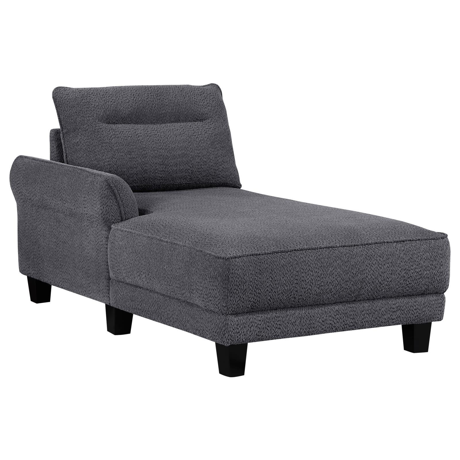 Caspian Grey Upholstered Curved Arms Sectional Sofa - Image 2