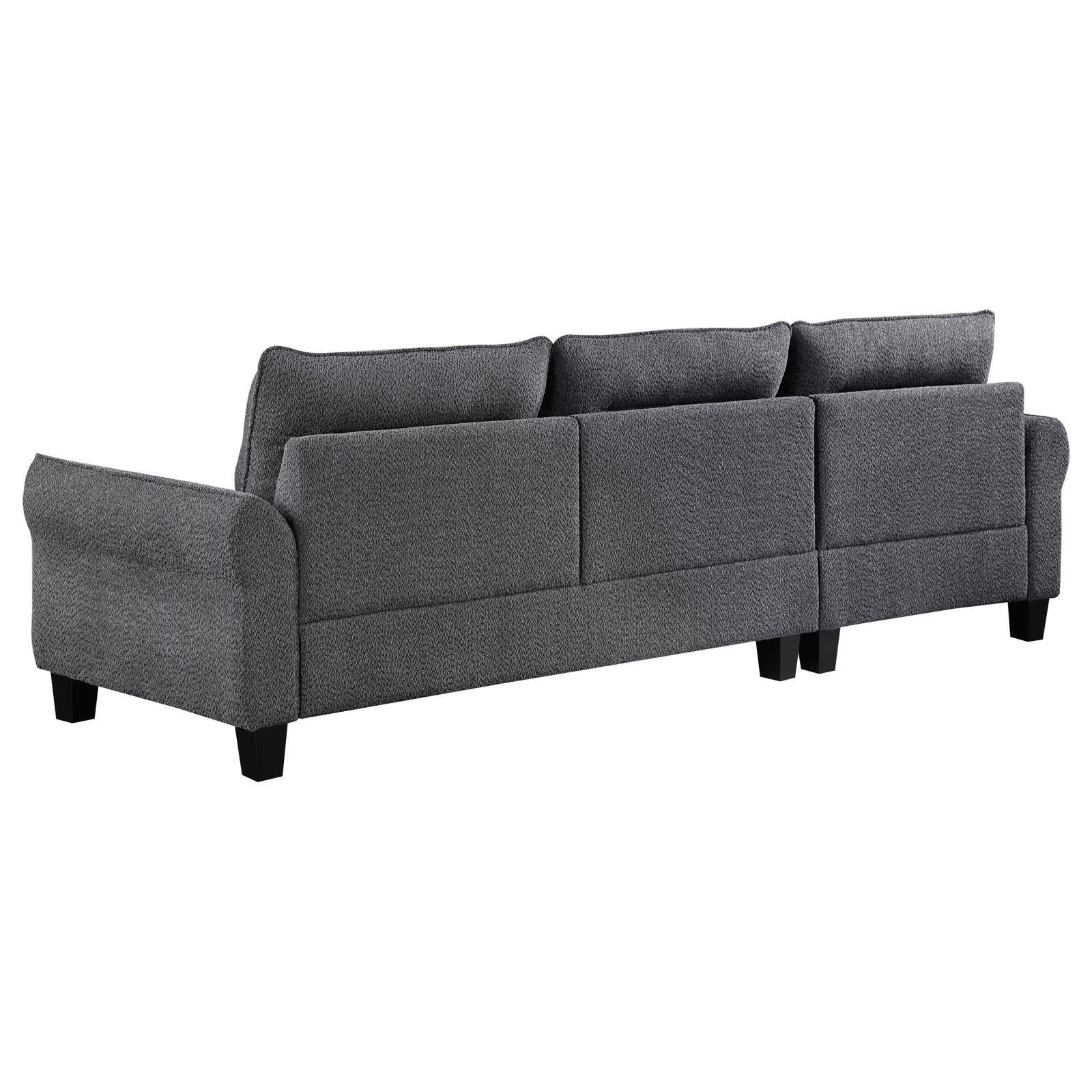 Caspian Grey Upholstered Curved Arms Sectional Sofa - Image 7