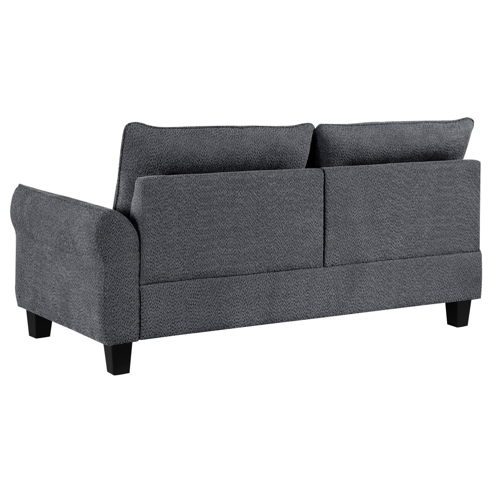 Caspian Grey Upholstered Curved Arms Sectional Sofa - Image 9