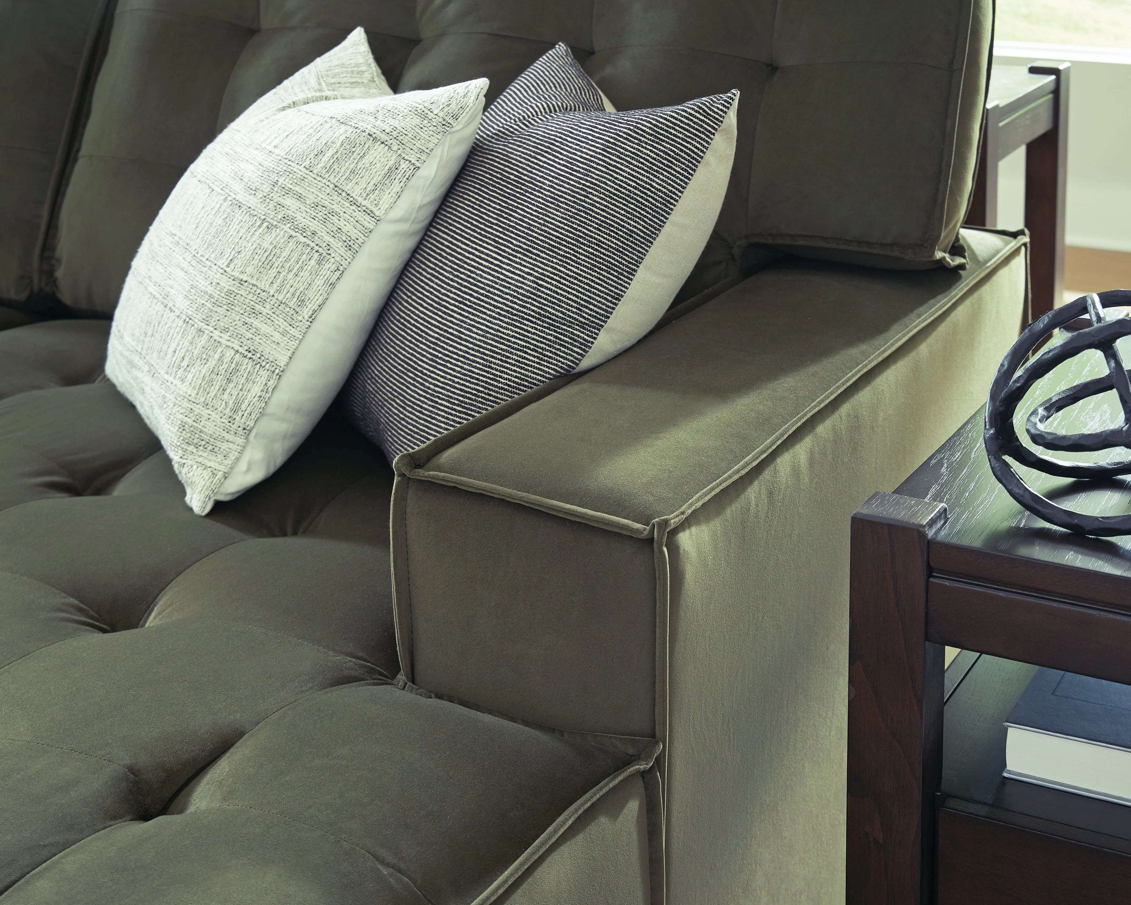 Caspian-Town Olive 2-Piece Right Arm Facing (RAF) Chaise Sectional - Image 5