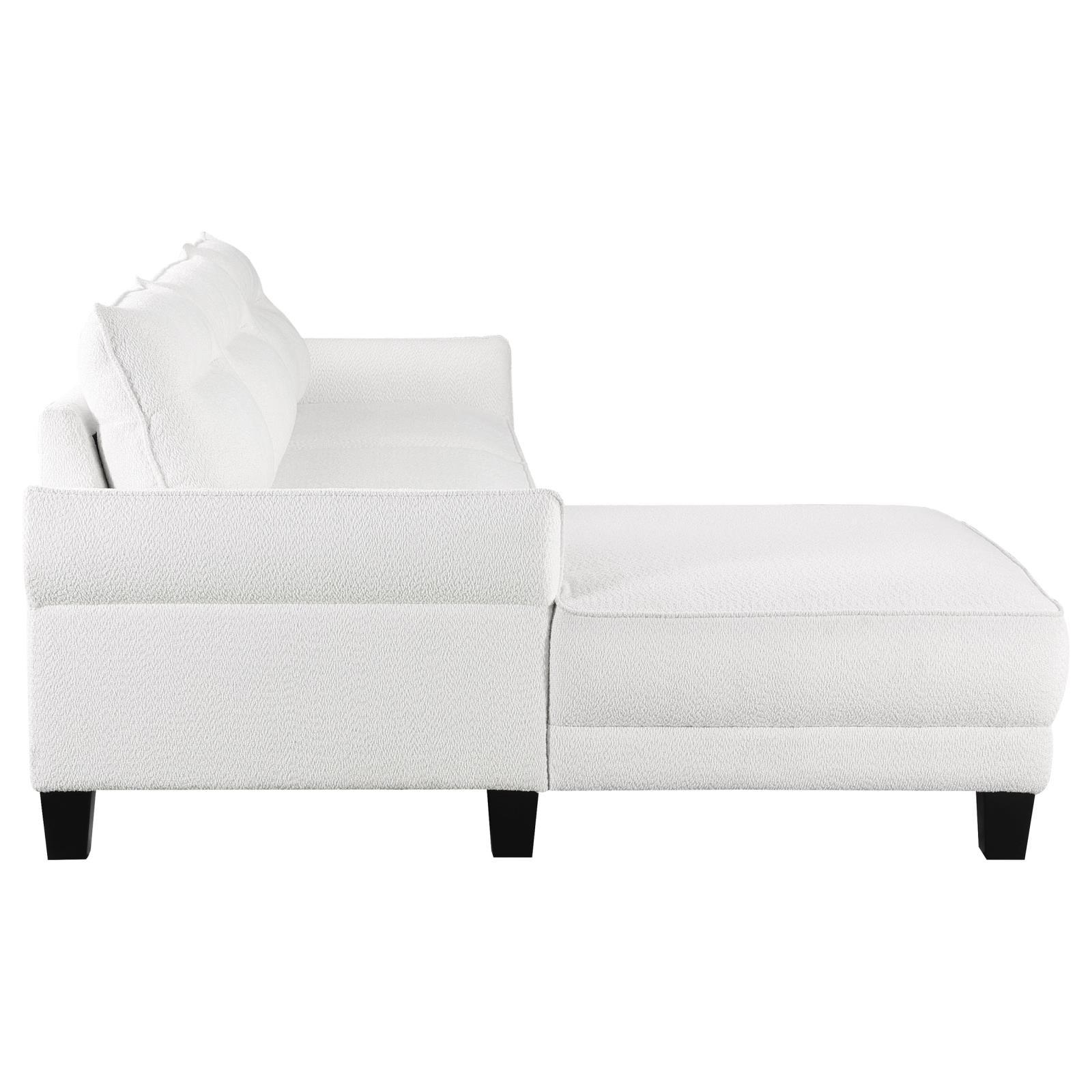 Caspian White and Black Upholstered Curved Arms Sectional Sofa - Image 10