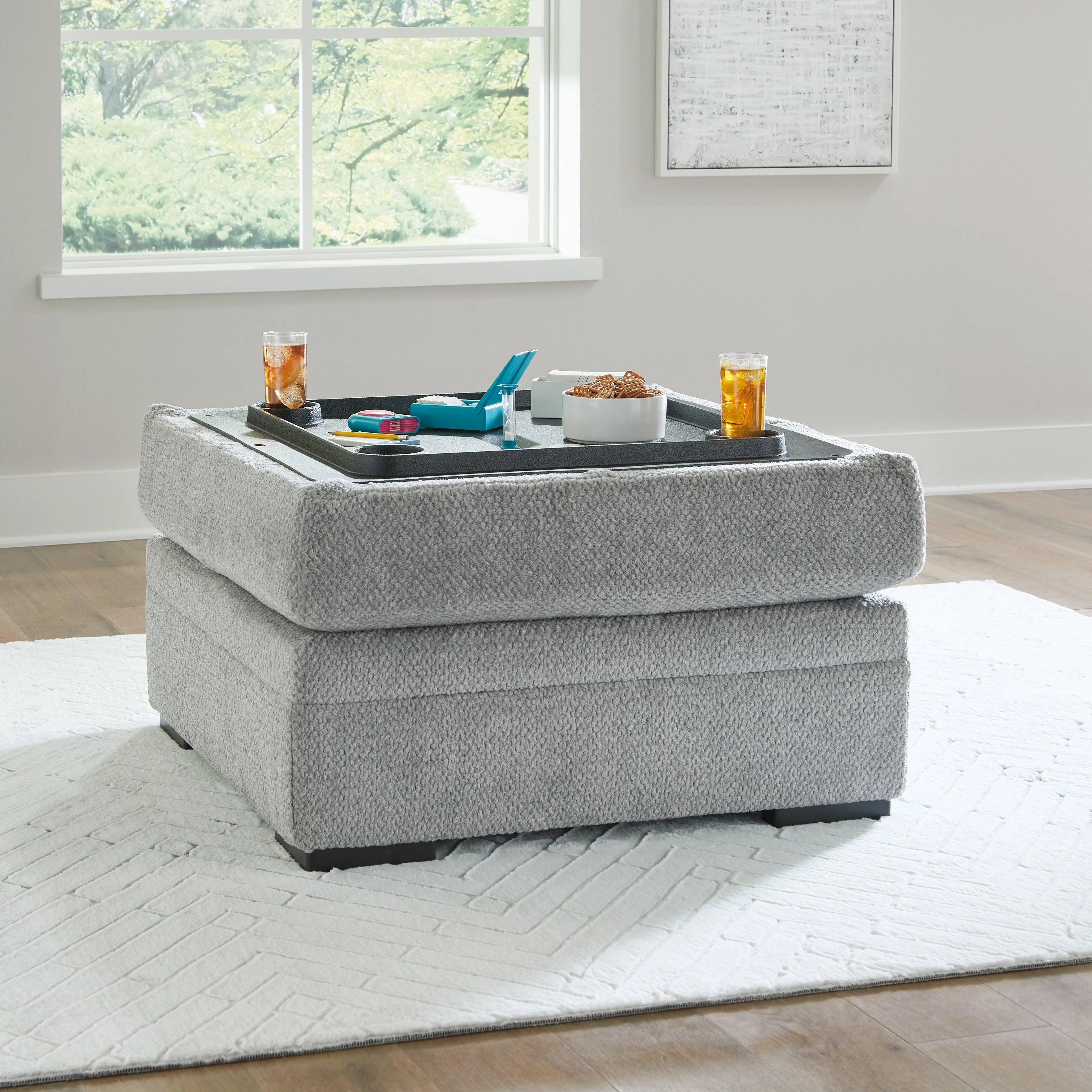 Casselbury Cement Ottoman With Storage - Image 6