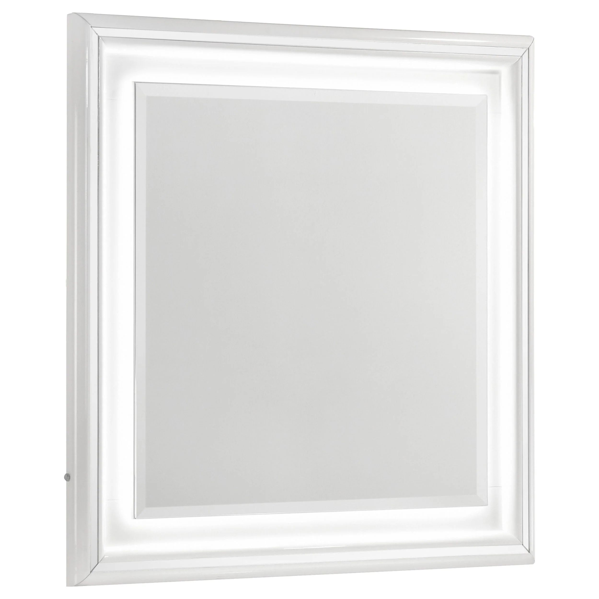Cassia White High Gloss 4-piece Queen LED Bedroom Set - Image 9