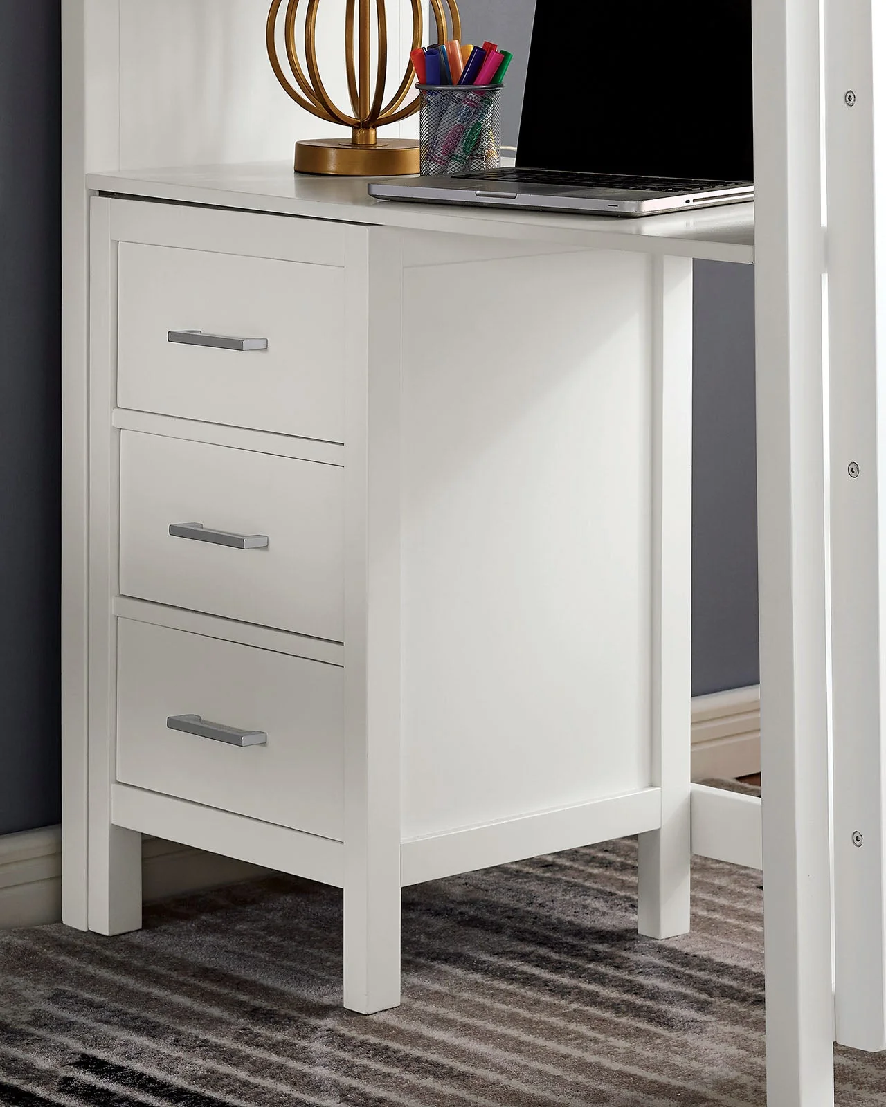 Cassidy White Twin Loft Bed - Image 3