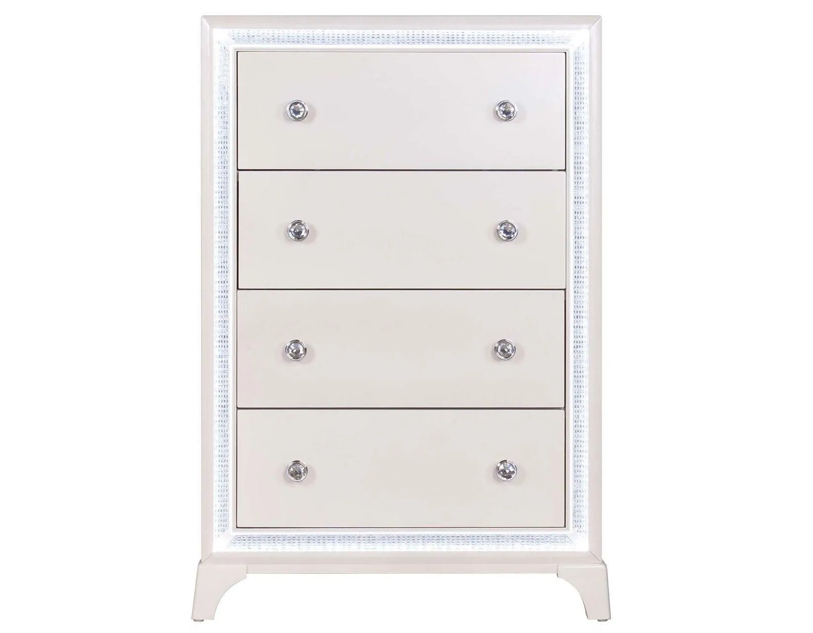 Cassie Illuminating 5-Drawer Chest, Shimmering Pearl Finish - Image 3