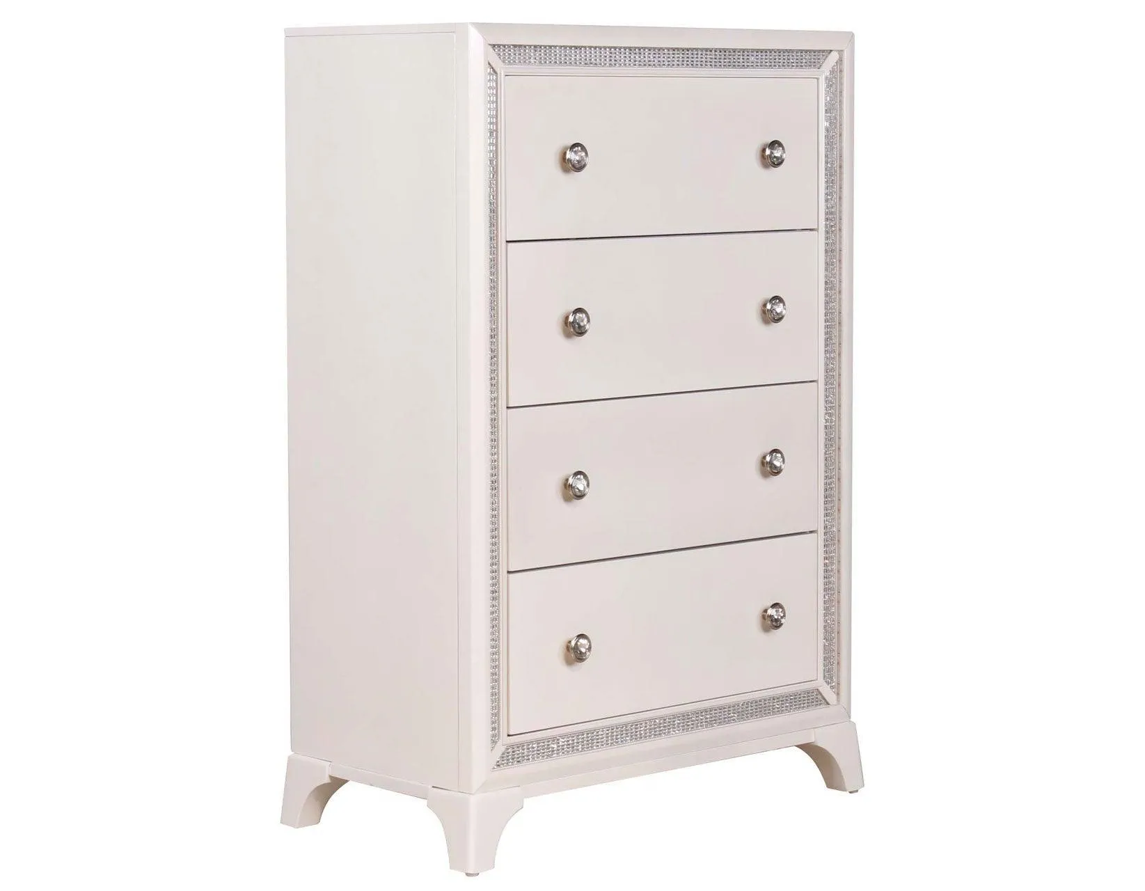 Cassie Illuminating 5-Drawer Chest, Shimmering Pearl Finish - Image 4