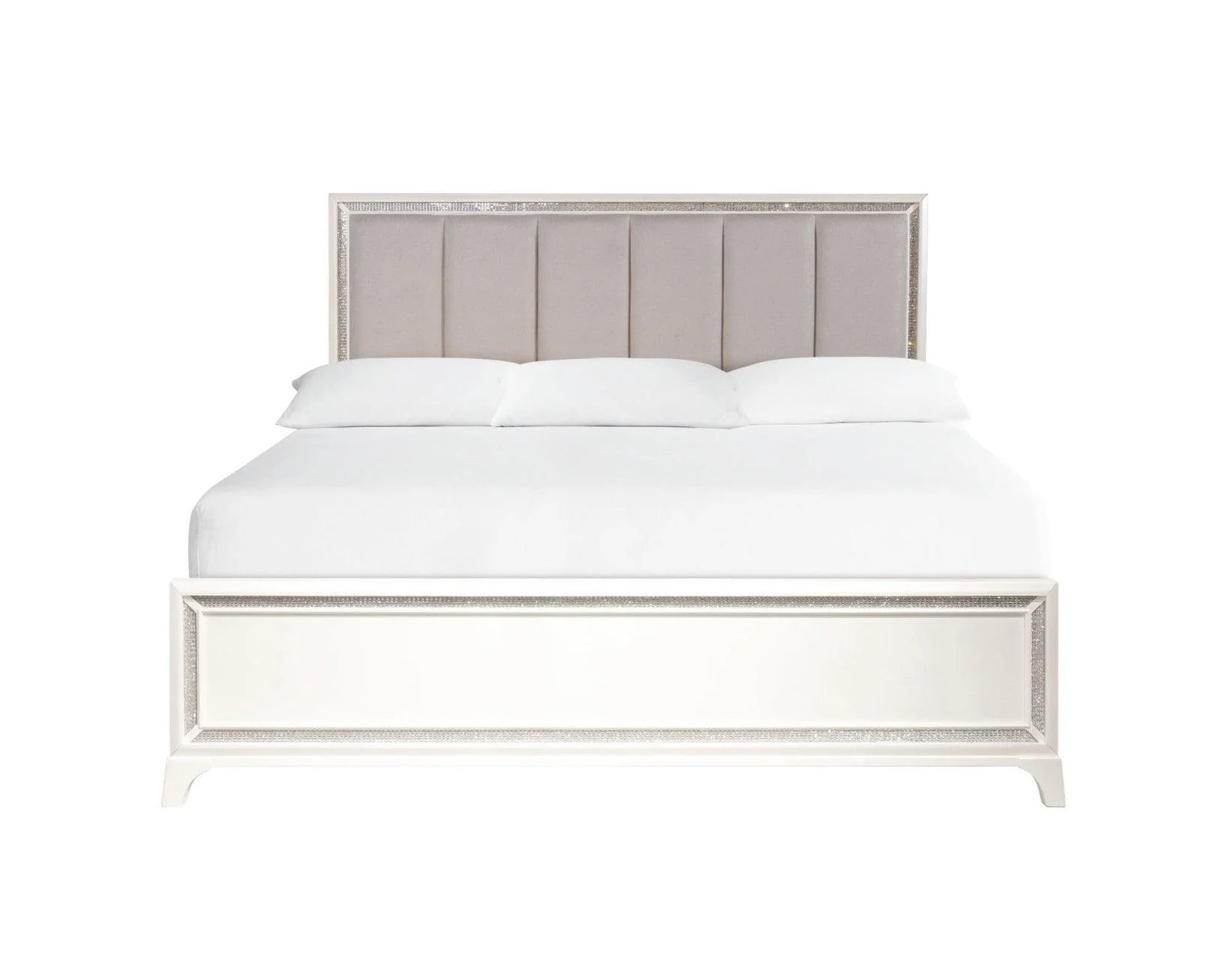 Cassie Illuminating King Bed, Shimmering Pearl Finish - Image 2