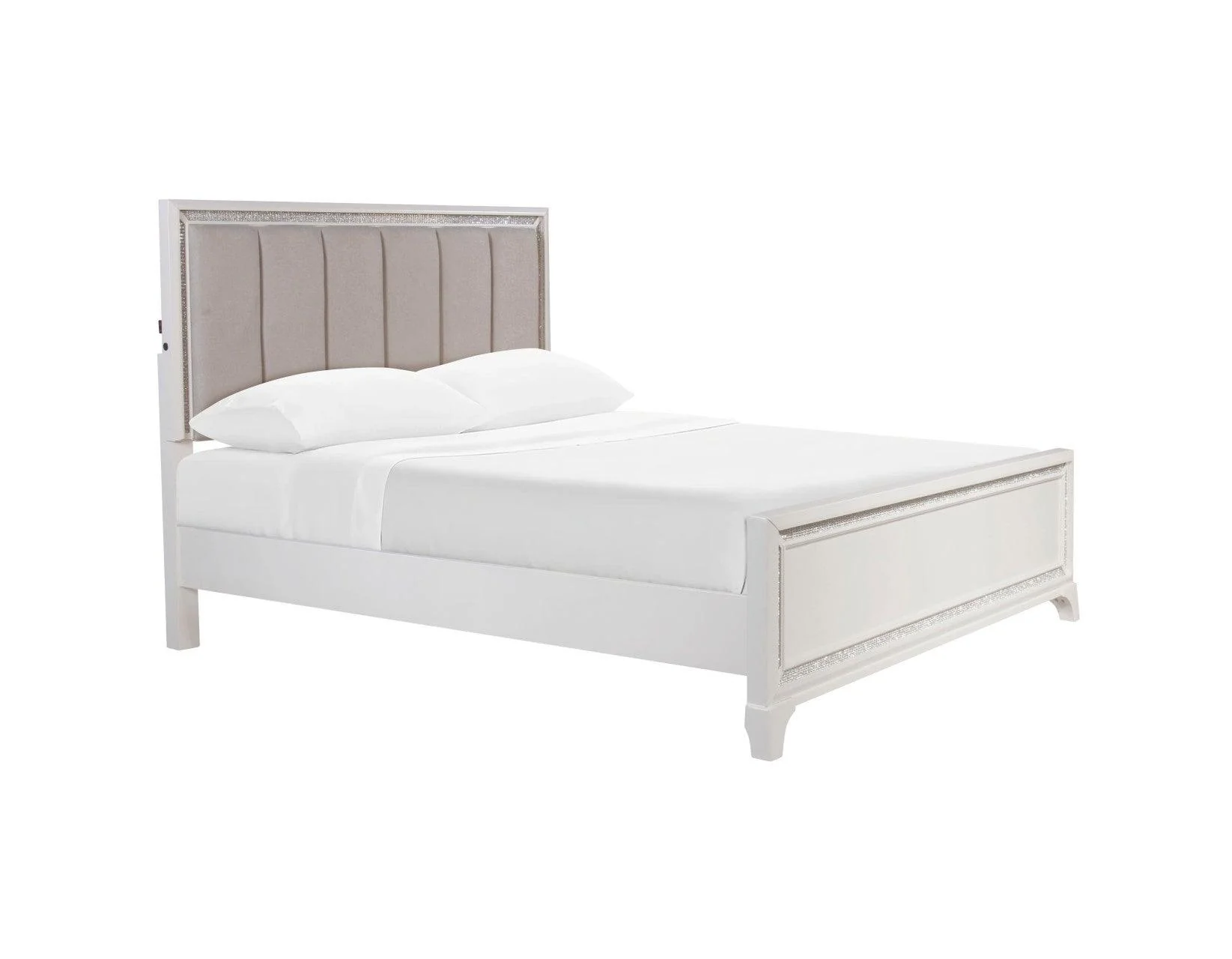 Cassie Illuminating Queen Bed, Shimmering Pearl Finish - Image 4