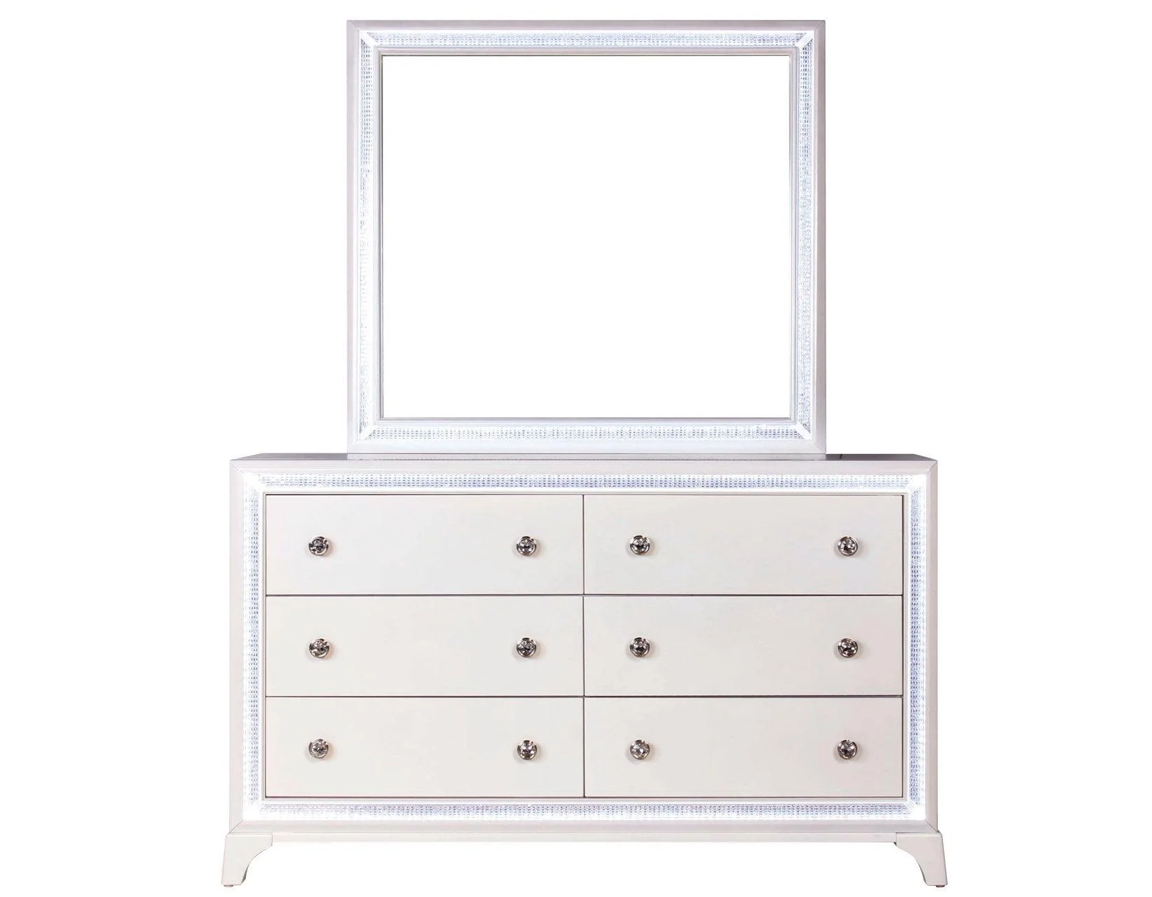 Cassie Queen Illuminating 4-Piece Glam Queen Bedroom Set - Image 20