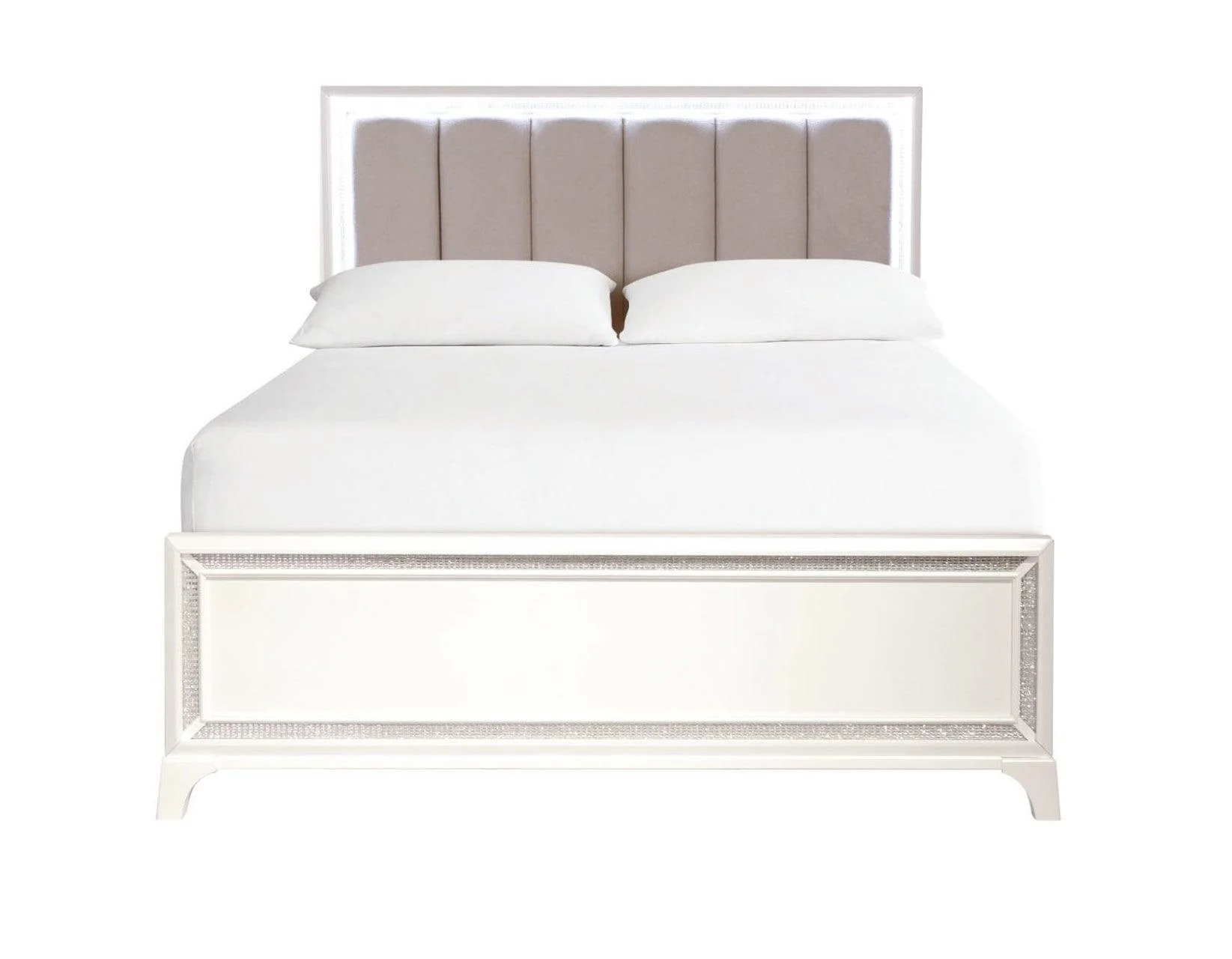 Cassie Queen Illuminating 4-Piece Glam Queen Bedroom Set - Image 4
